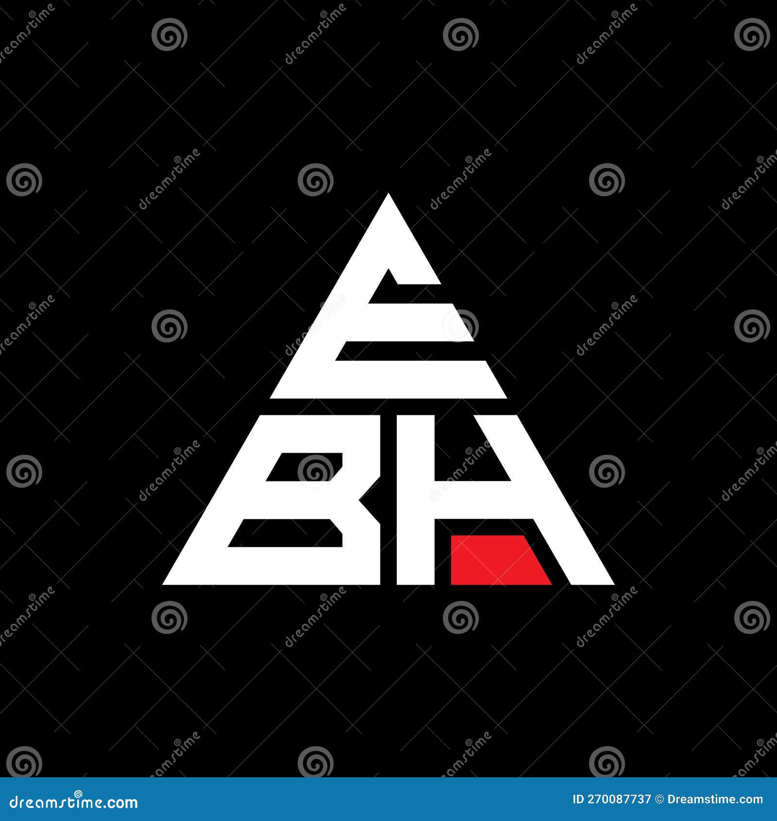 ebh triangle letter logo  with triangle . ebh triangle logo  monogram. ebh triangle  logo template with red