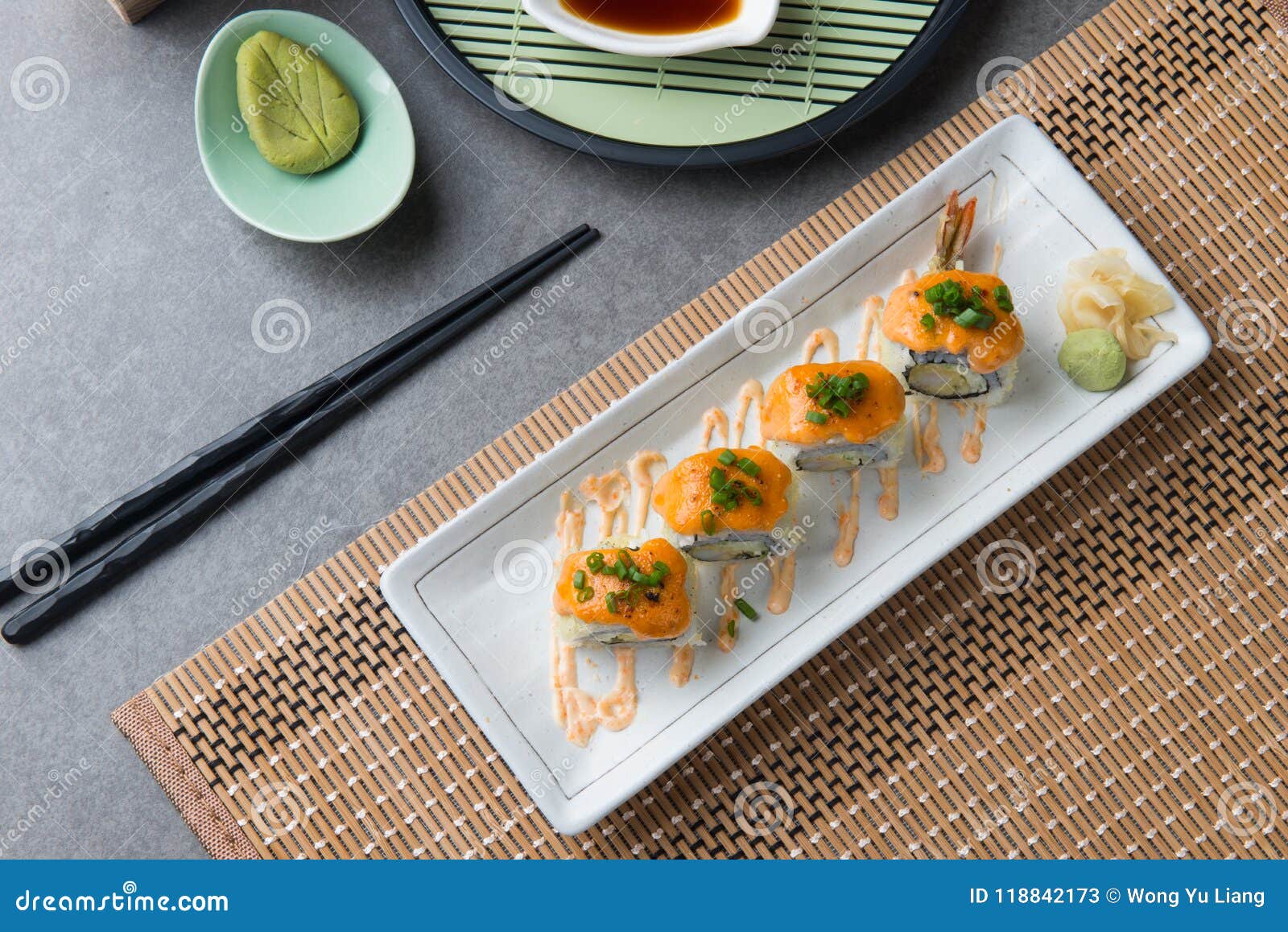 Ebi Tempura Roll with Cheese Stock Image Image of green, healthy