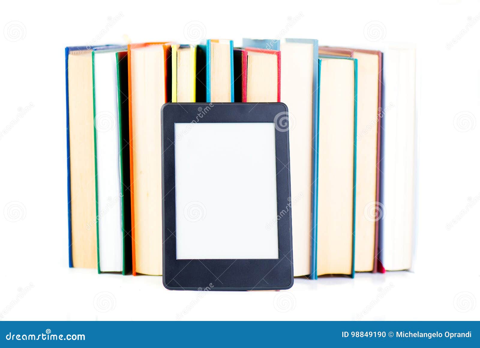 Ebooks Vs Paper Books Message On An Ereader Screen RoyaltyFree Stock