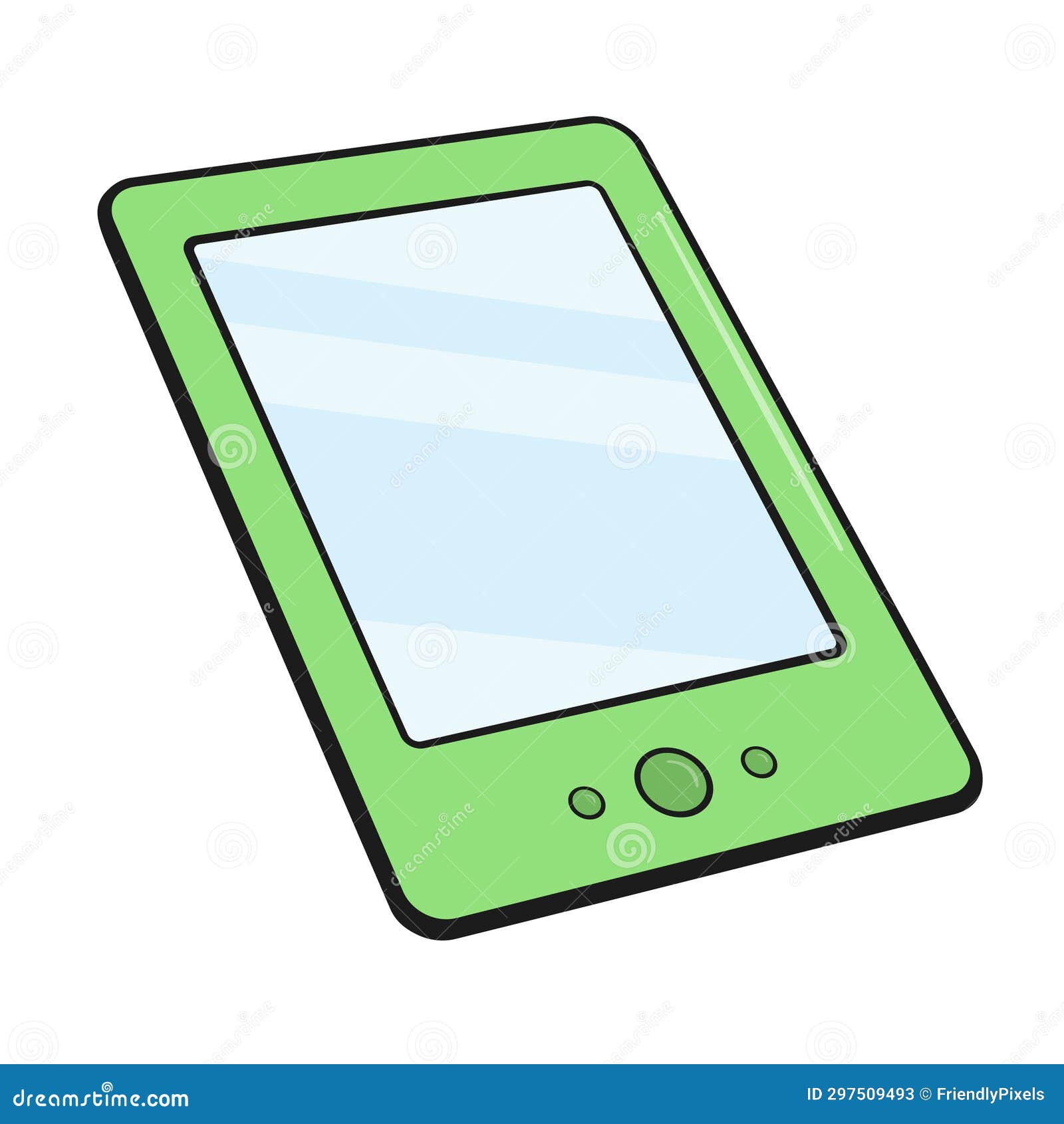 Ebook reader. Cartoon stock illustration. Illustration of blank 297509493