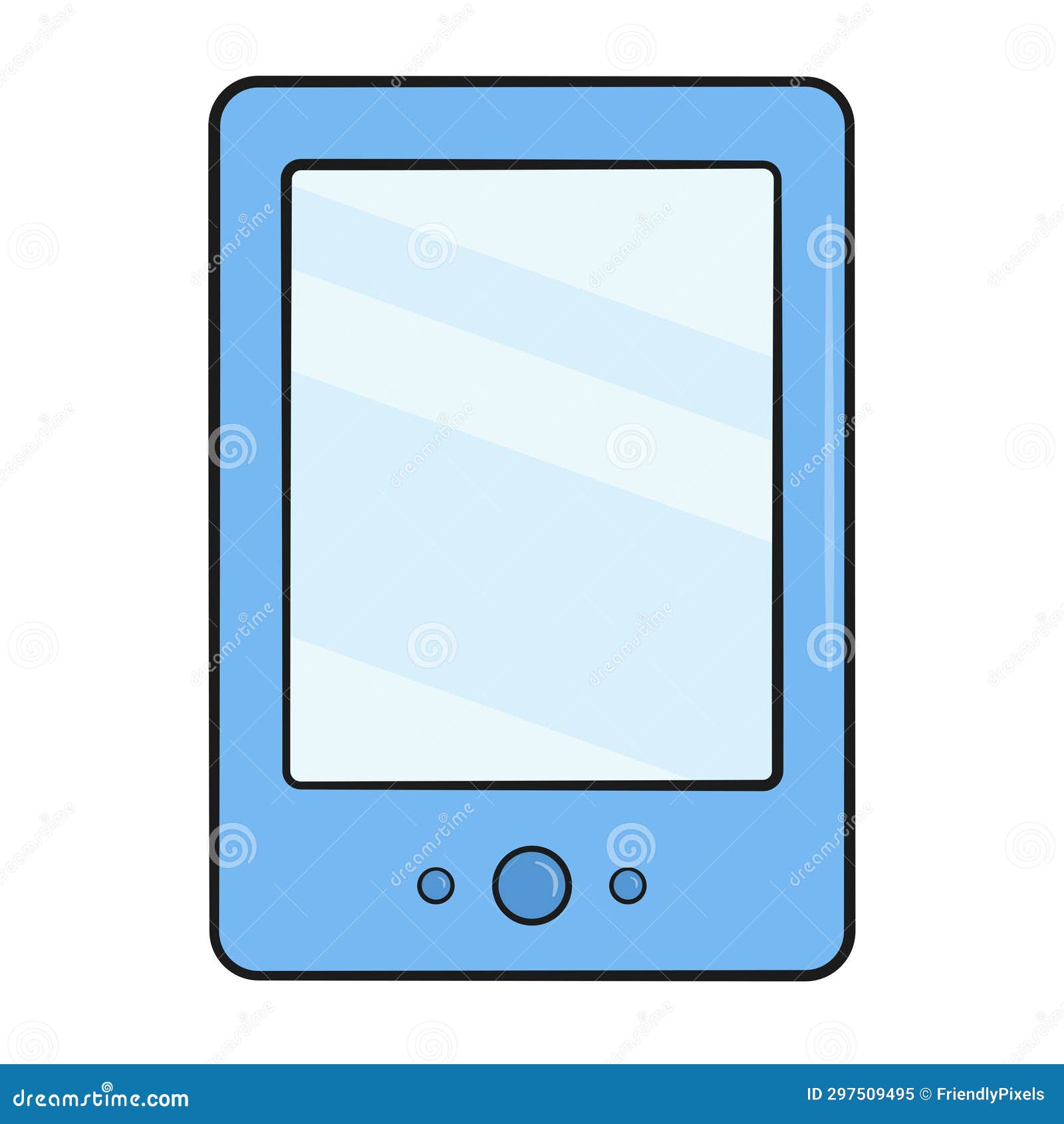 Ebook reader. Cartoon stock illustration. Illustration of media 297509495