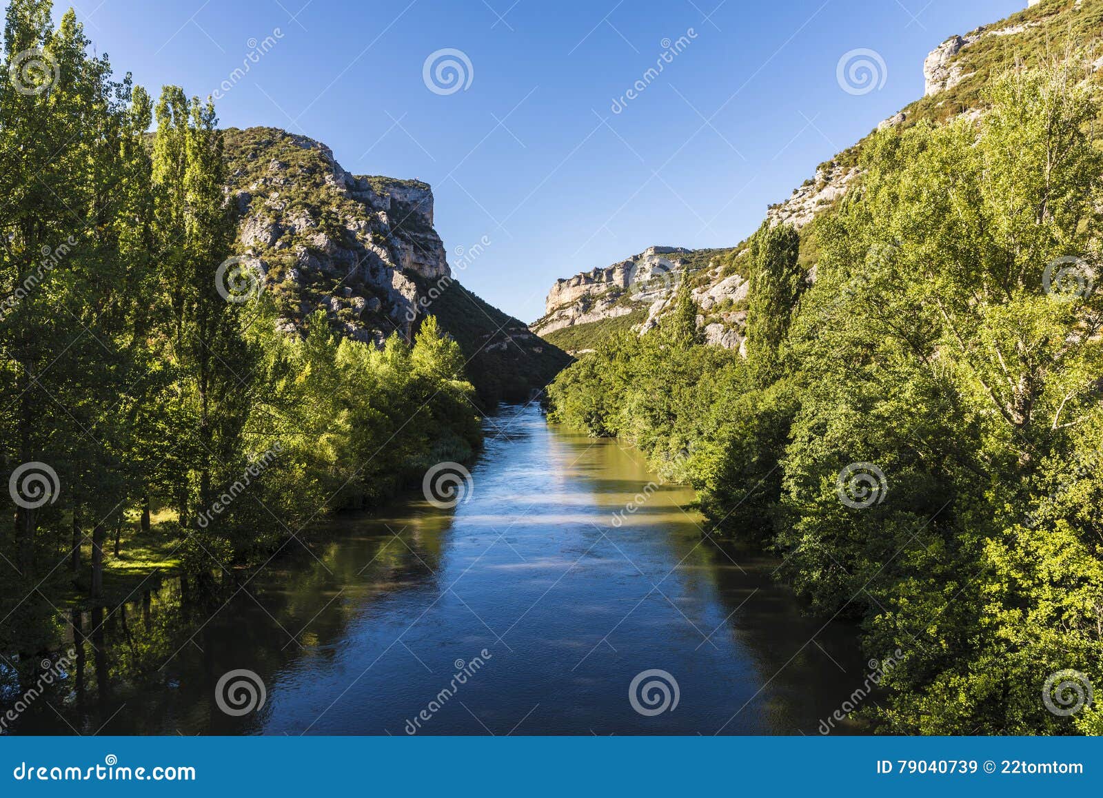 Ebro River through a Valley in Spain Stock Image Image of flowing
