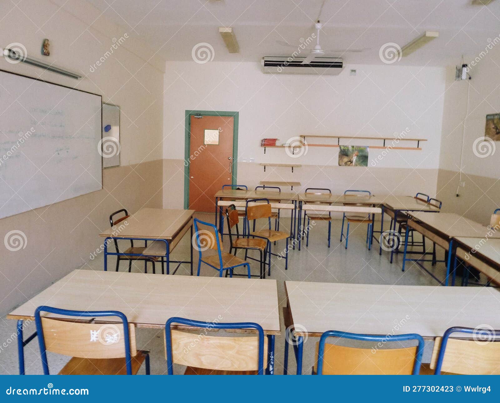 EC Malta Empty Classroom with Chairs and Tables Stock Image Image of