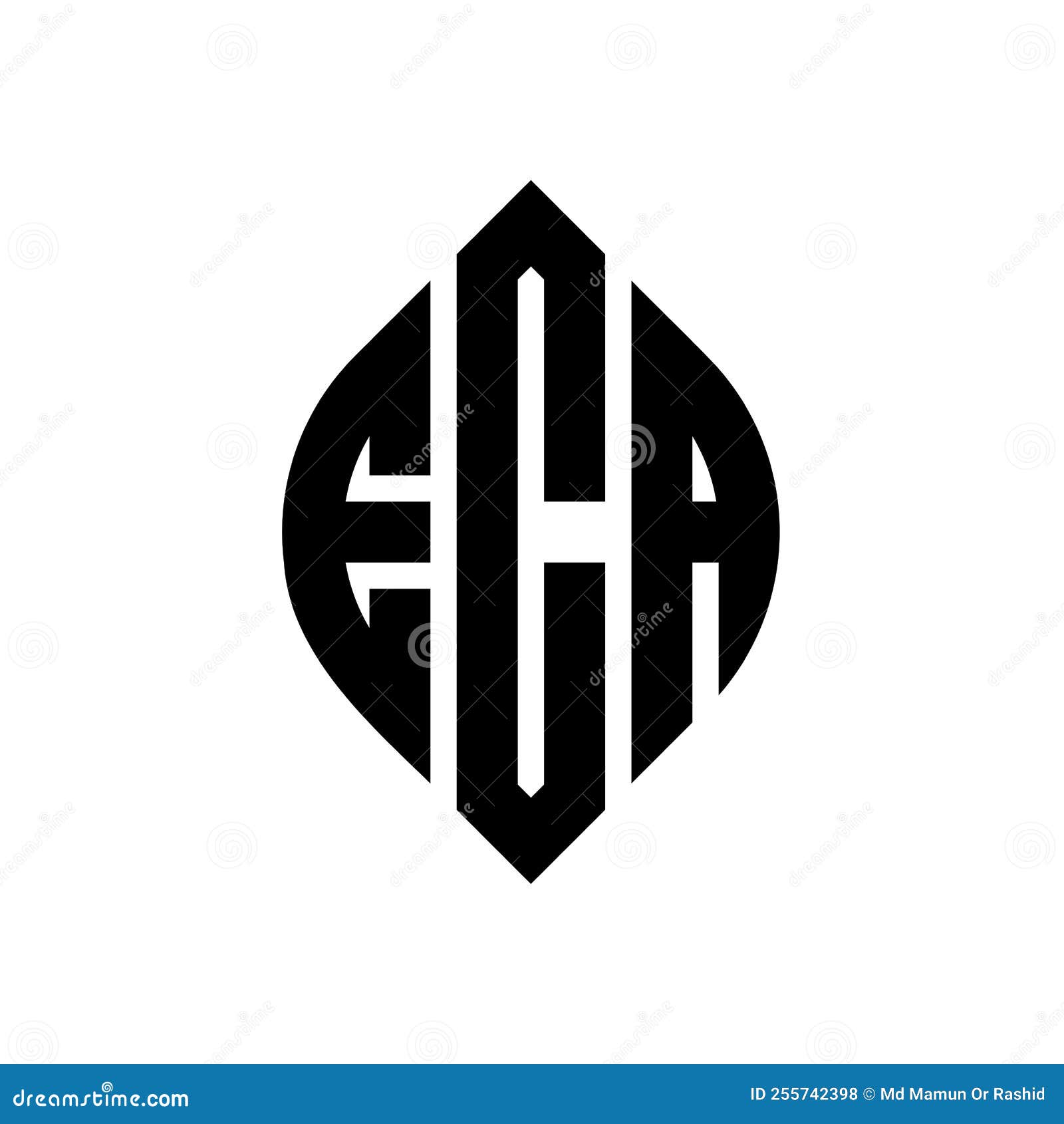 eca circle letter logo  with circle and ellipse . eca ellipse letters with typographic style. the three initials form a