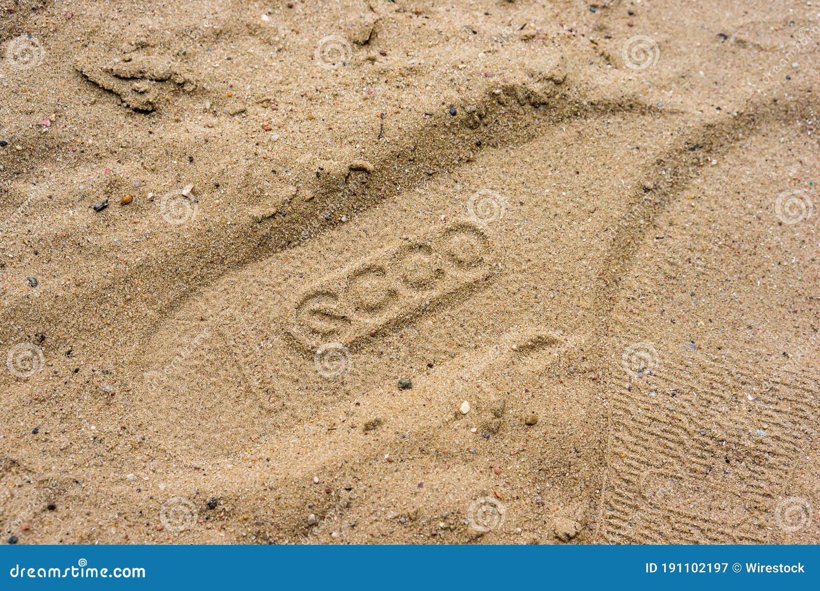 Ecco print on sand editorial Image of outside -