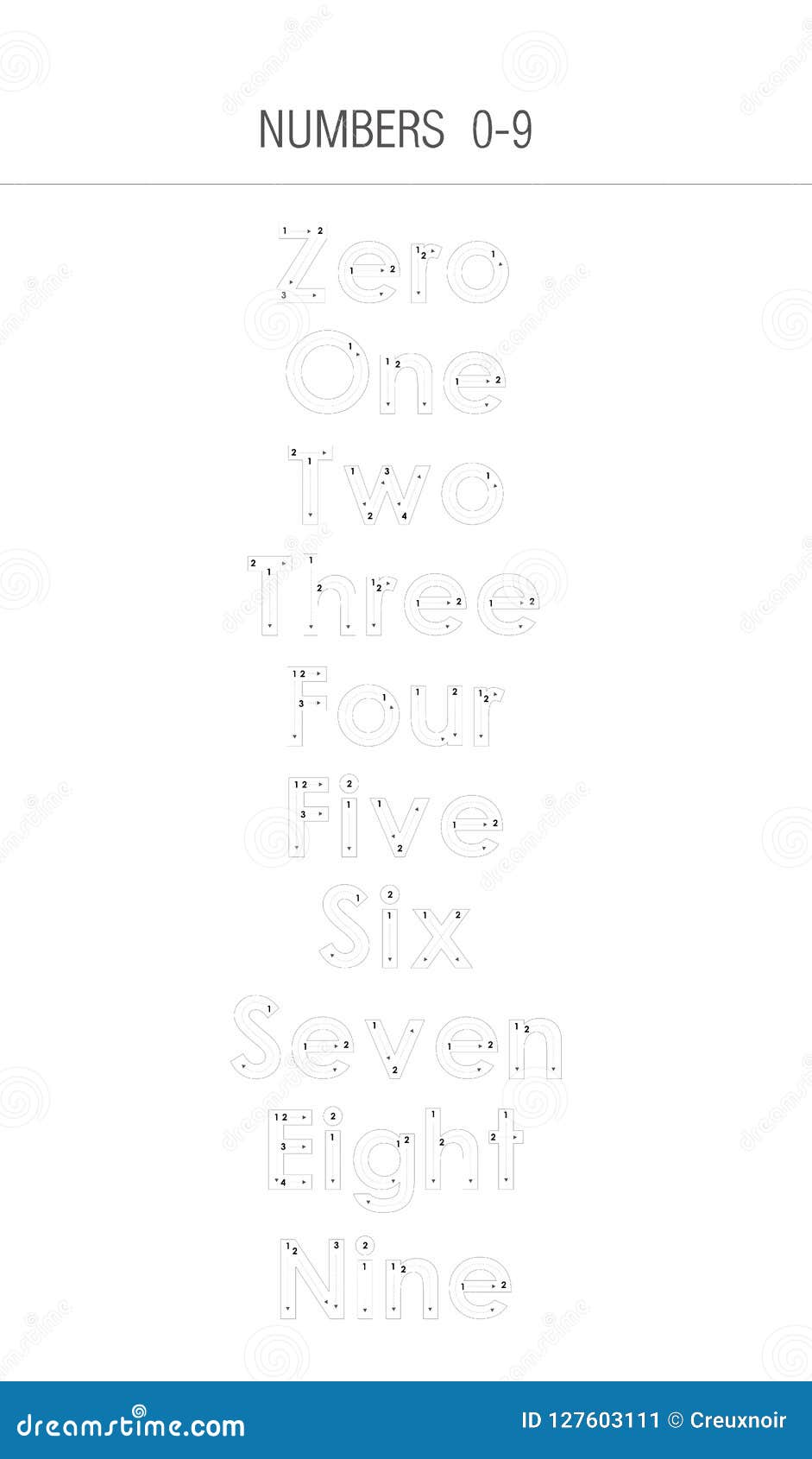 numbers-0-to-9-tracing-worksheet-for-kids-stock-illustration-illustration-of-education