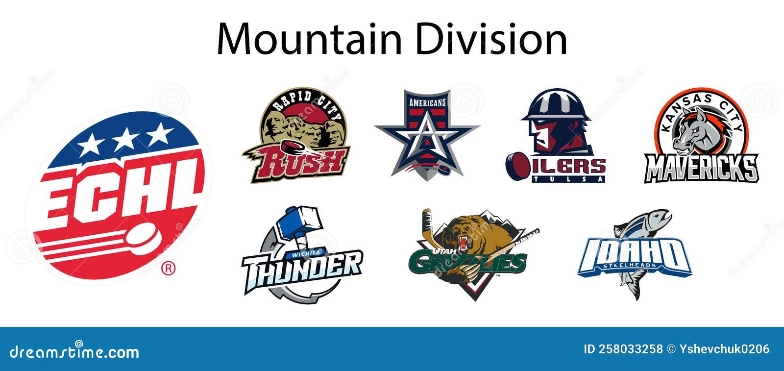 echl season 2022Ã¢â¬â23. western conference. mountain division. allen americans, idaho steelheads, kansas city mavericks, rapid city