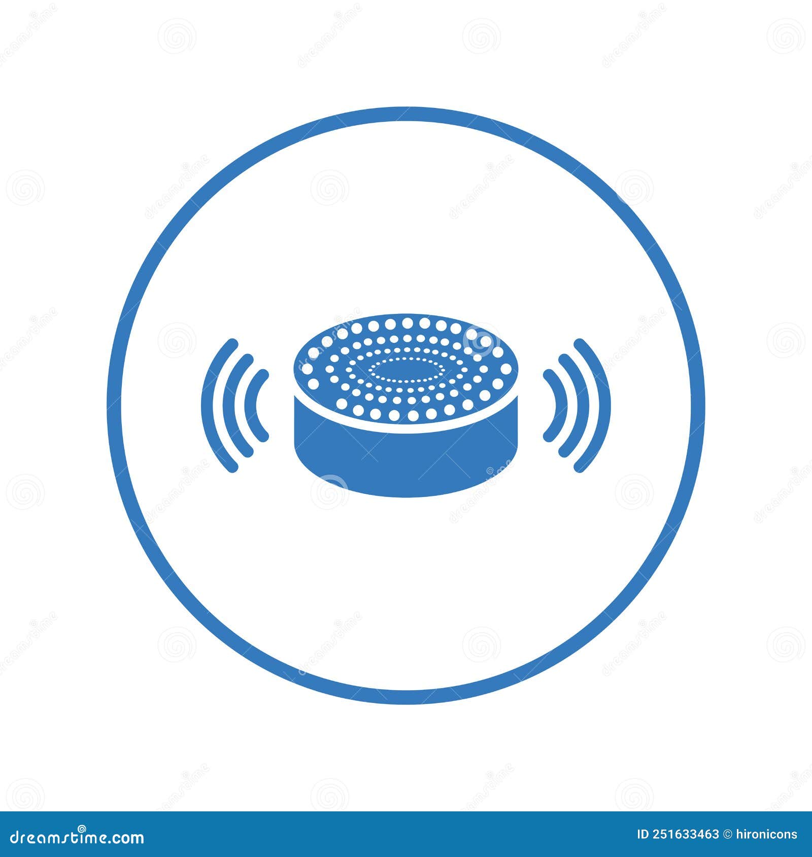 Echo, Dot, Speaker, Alexa Icon. Blue Color Design Stock Illustration