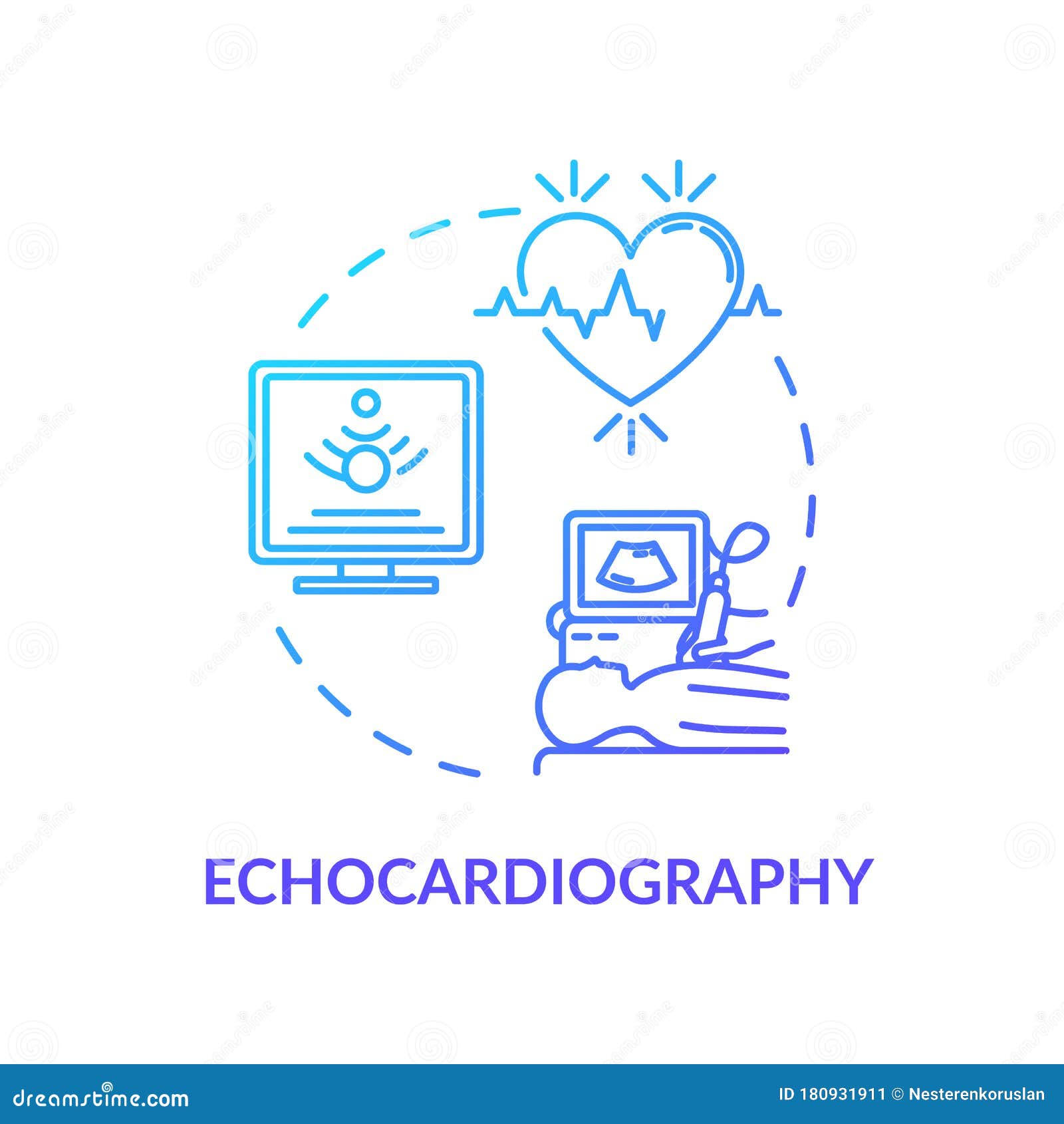 Echocardiography Concept Icon Stock Vector - Illustration of cardiac
