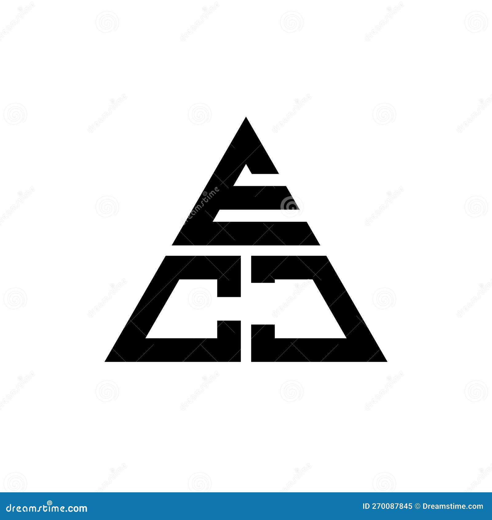 ecj triangle letter logo  with triangle . ecj triangle logo  monogram. ecj triangle  logo template with red
