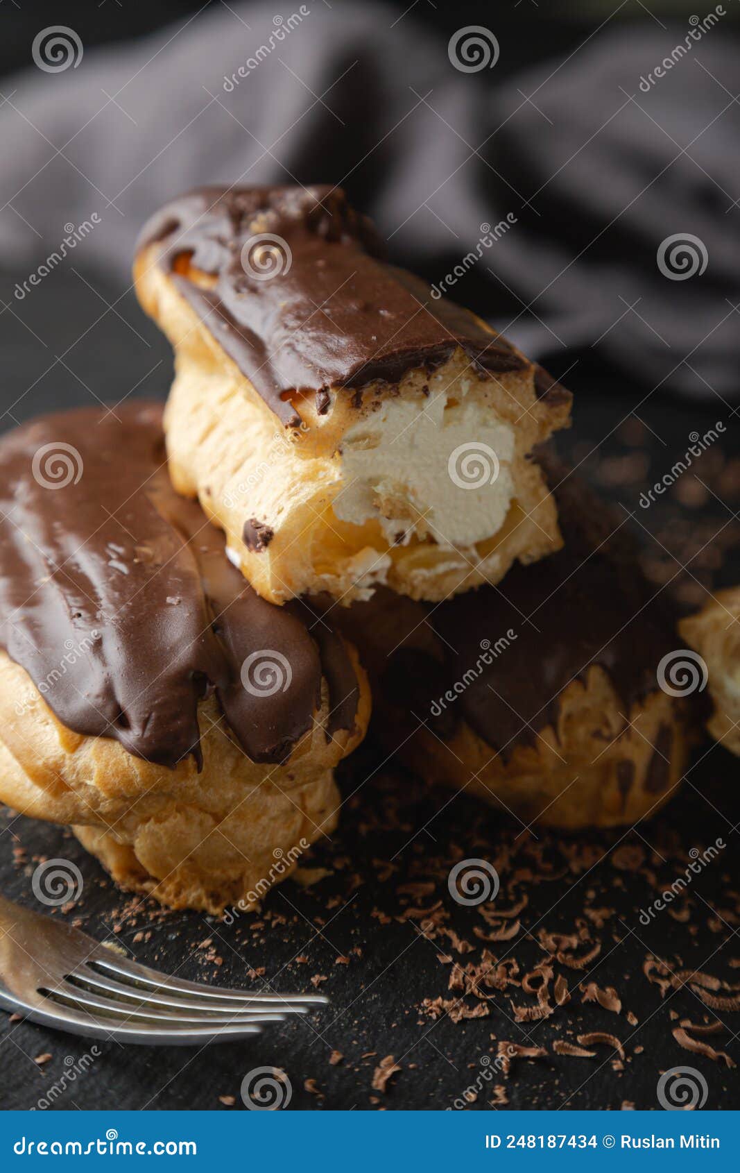 Eclair Cake with Butter Cream Stock Photo Image of creamy, fudge