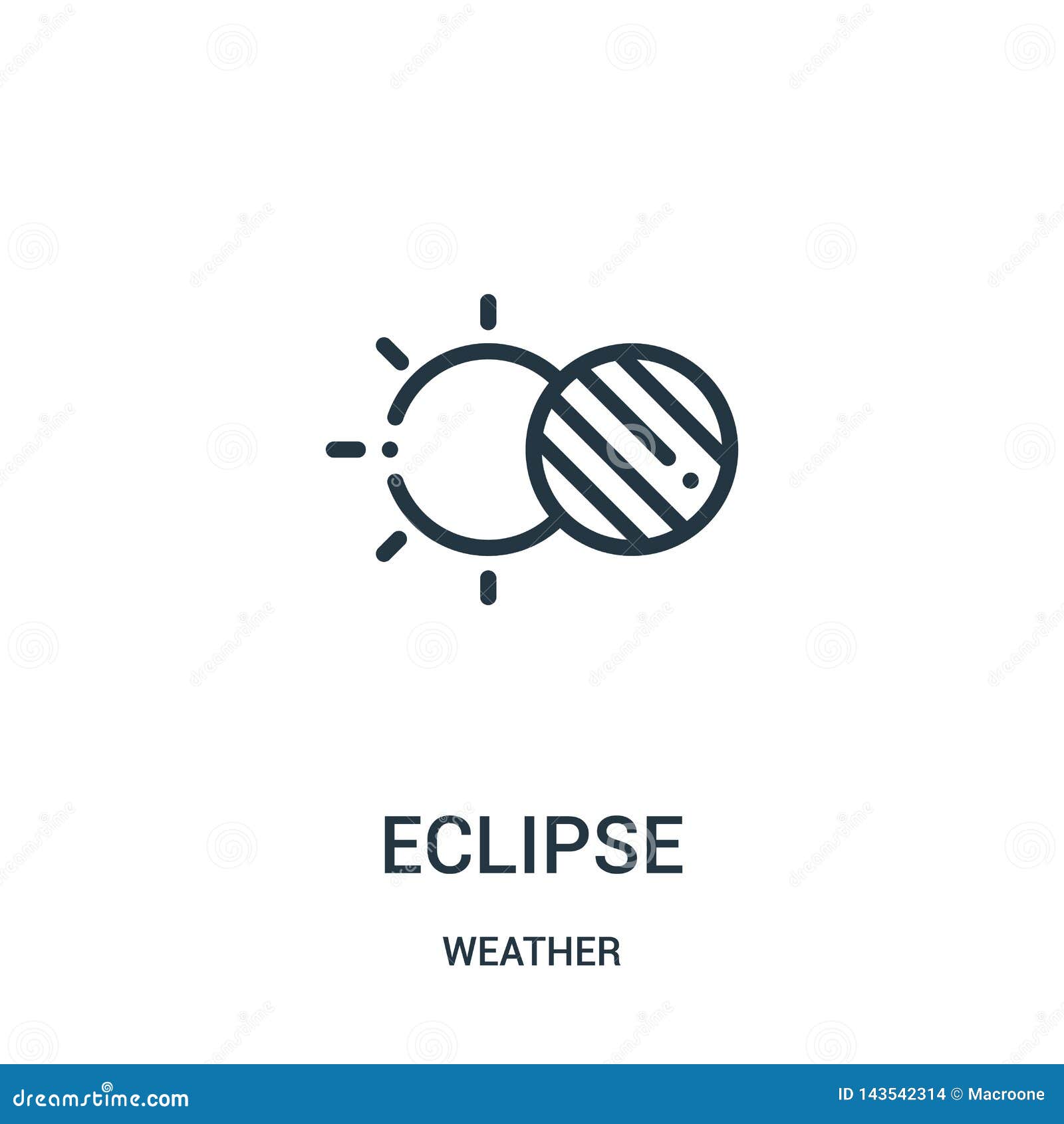 Eclipse Icon Vector from Weather Collection. Thin Line Eclipse Outline ...