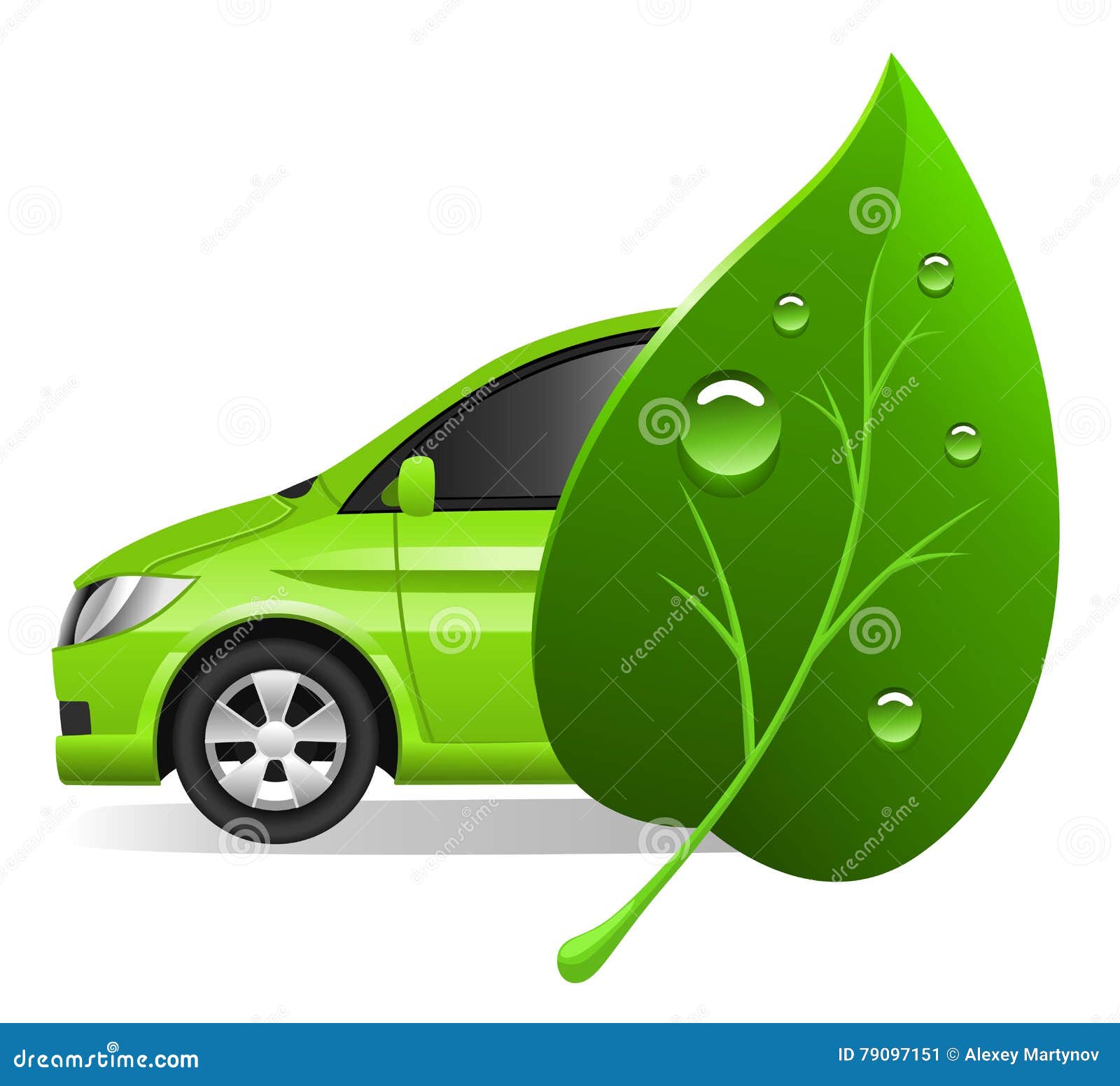 Eco Auto vektor abbildung. Illustration von vektor, grün 79097151