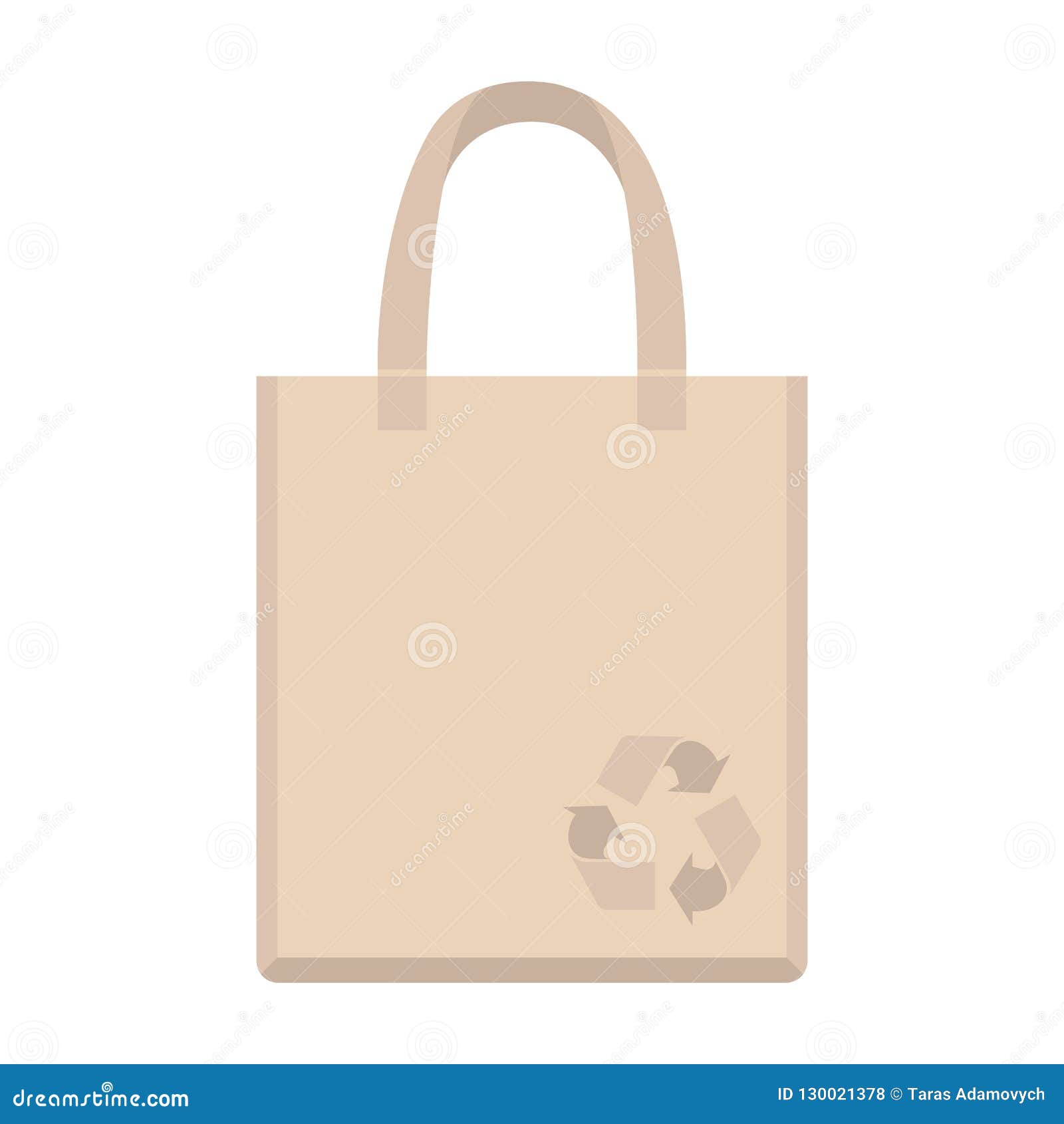 Eco Bag Vector Illustration Flat Style Front Stock Vector ...