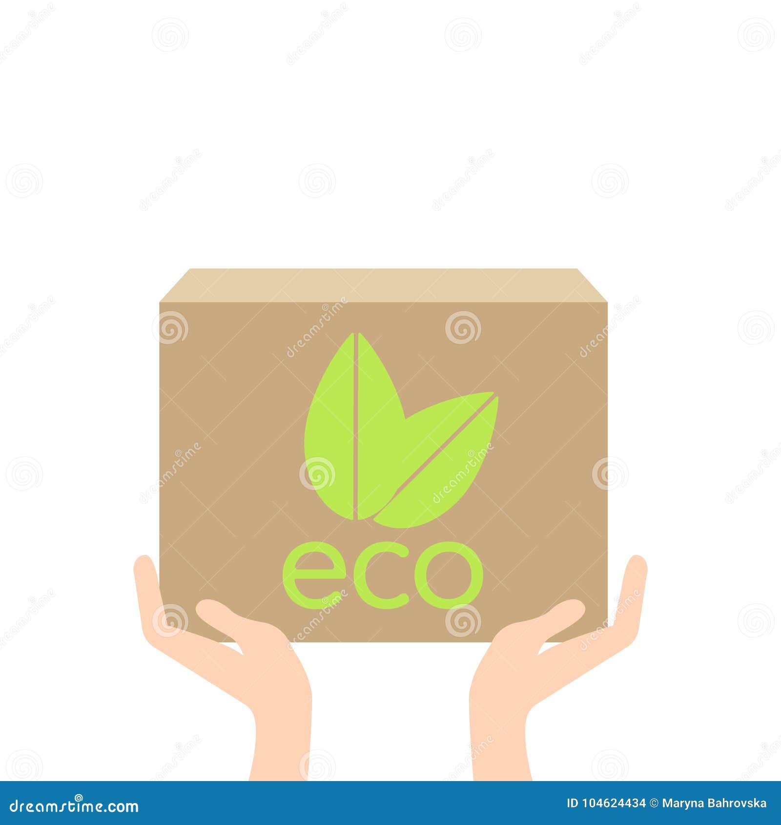 Eco Box in Hand,vector Ecology Concept Stock Illustration