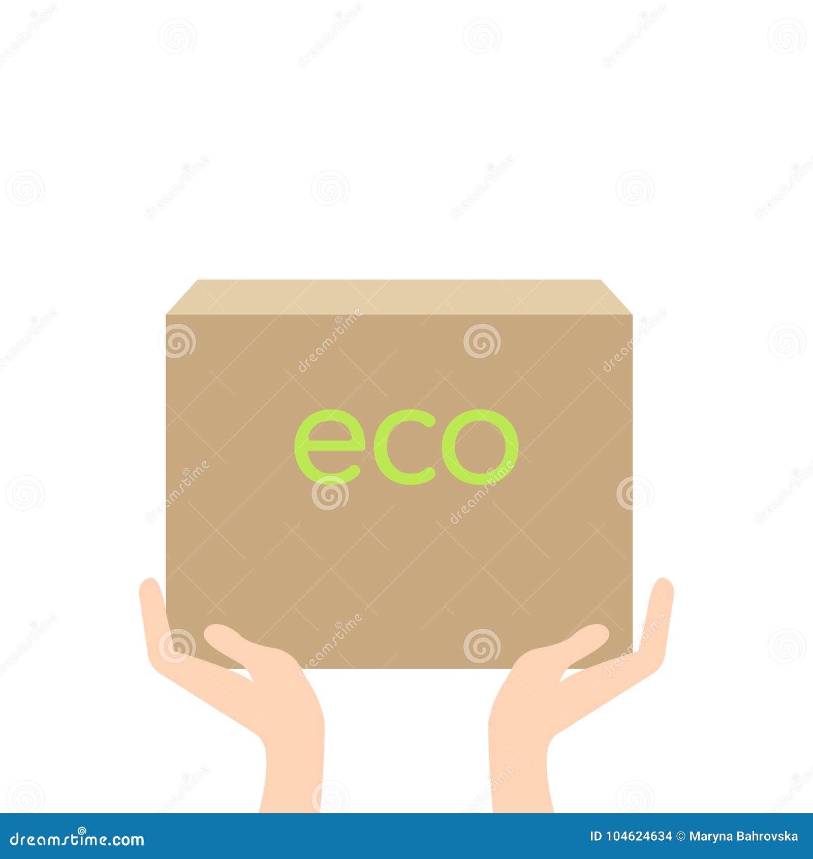 Eco Box in Hand,vector Ecology Concept Stock Illustration