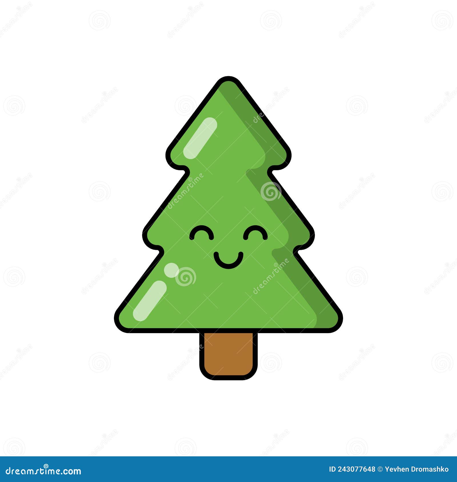 Eco tree for patches, badges, stickers, logos. Cute funny cartoon character  icon in asian japanese kawaii style, flat illustration. Vector ecology  doodle of tree. 10962609 Vector Art at Vecteezy