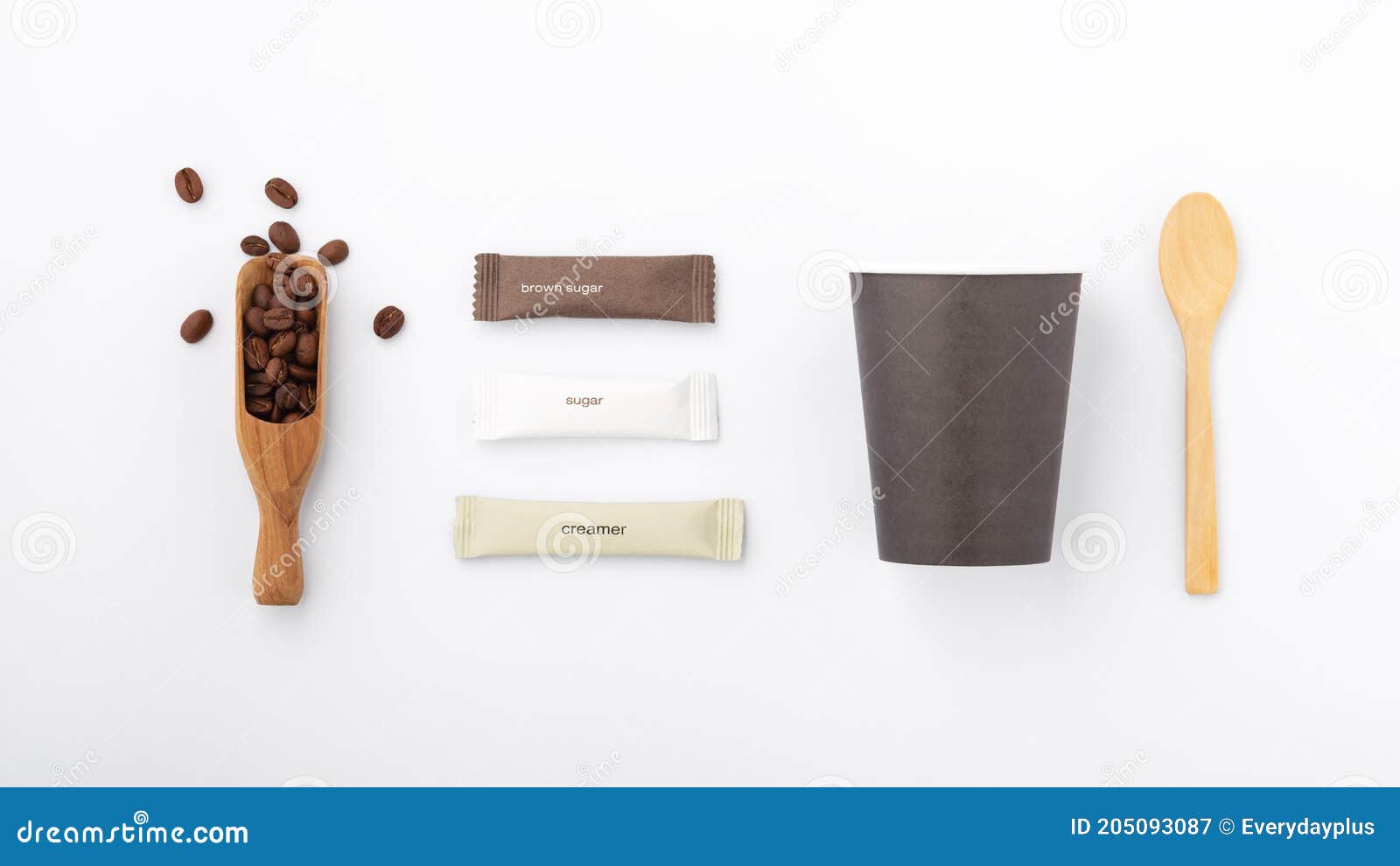 Download Eco Coffee Cup And Sugar Paper Packaging Mockup Stock Image Image Of Object Away 205093087