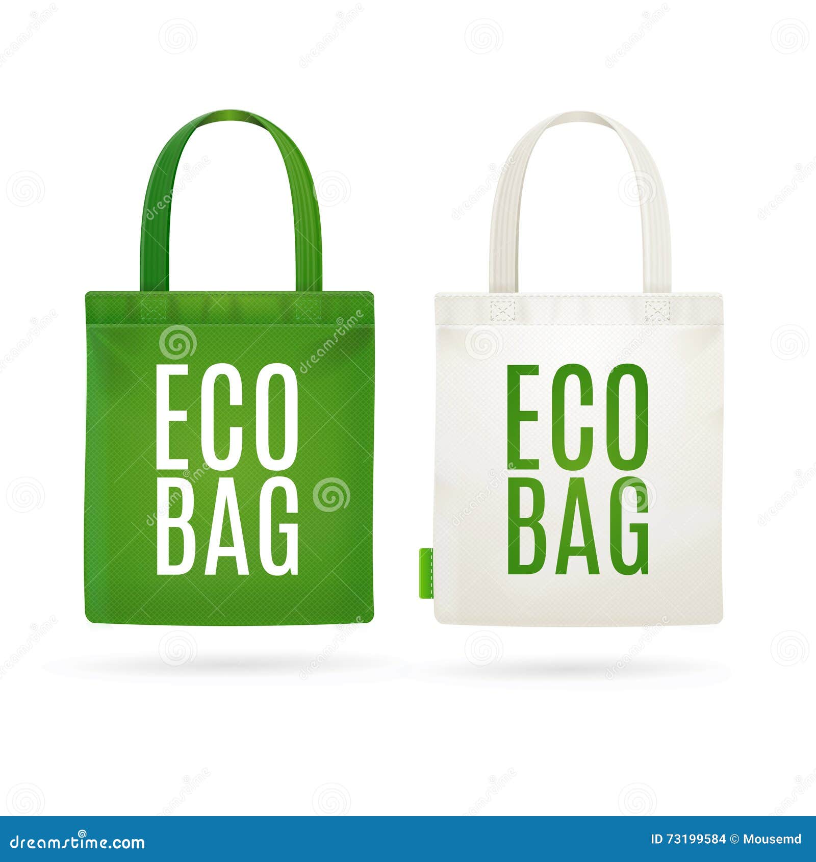 Eco Fabric Cloth Bag Tote. Vector Stock Vector - Illustration of label ...