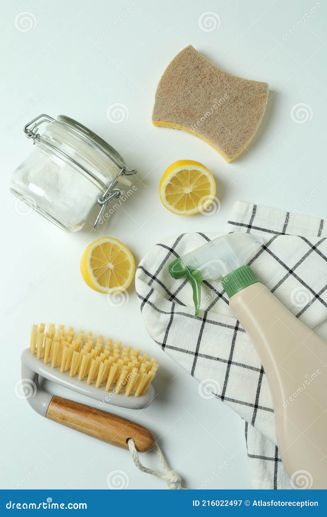 Eco Friendly Cleaning Tools on White Background Stock Image Image of