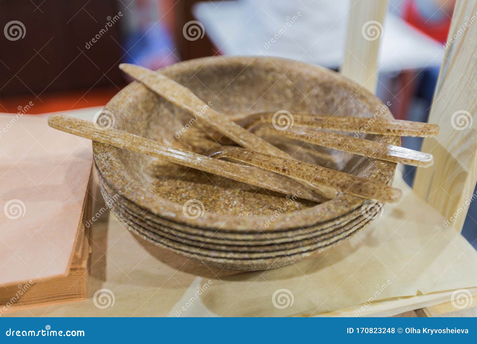 Ecofriendly Disposable Tableware, Set of Thick Plates Made from