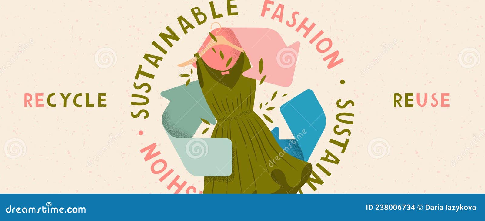 Sustainable Fashion. Banner with Second Hand Clothes. Stock Vector ...
