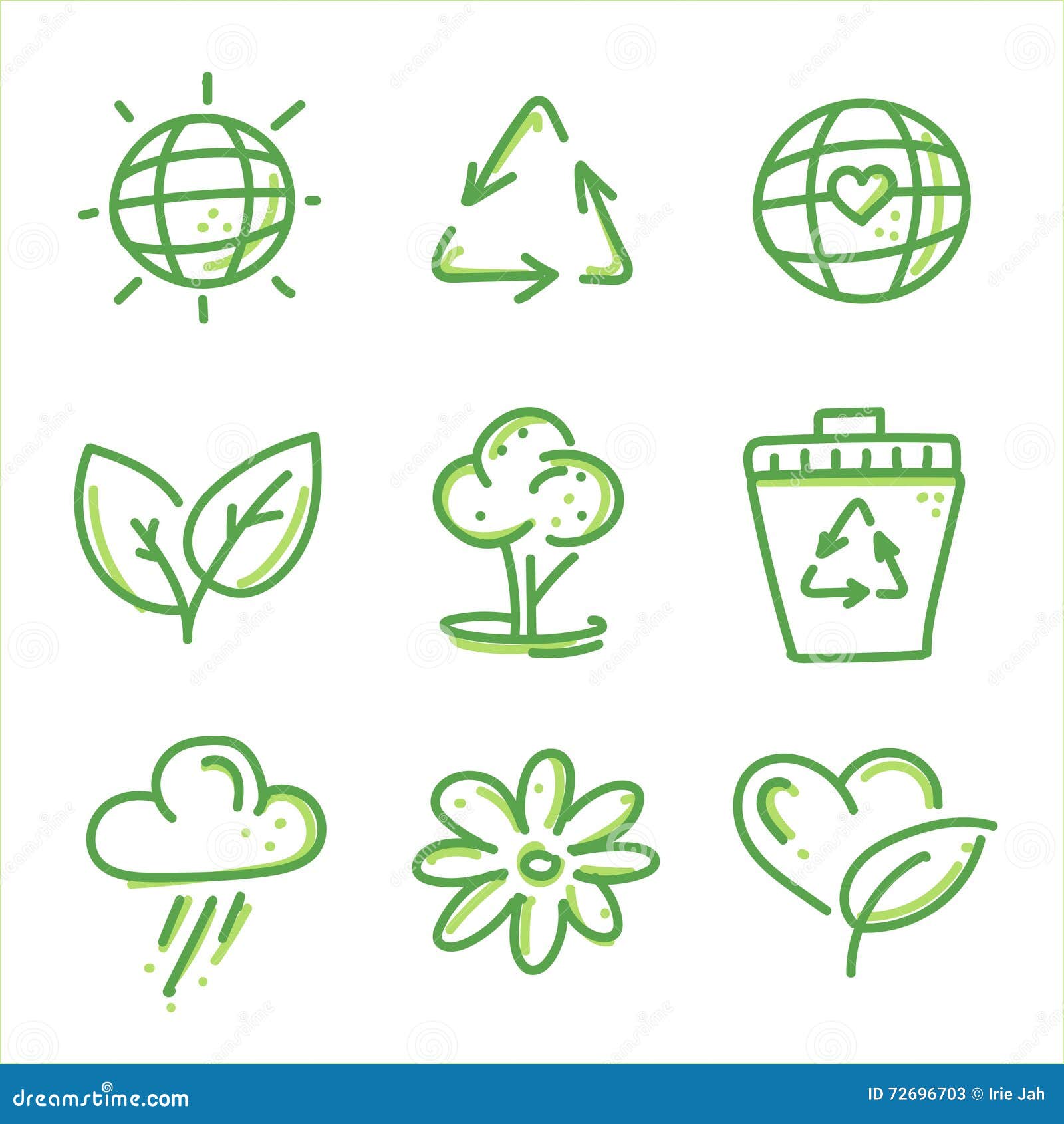 eco friendly icon set