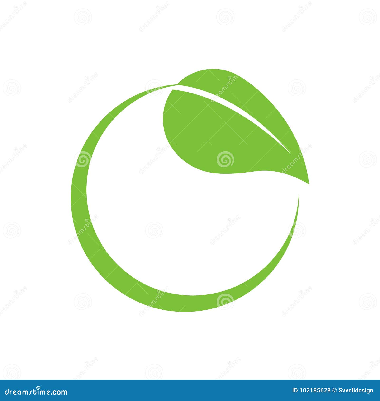 eco-friendly leaf circle swoosh