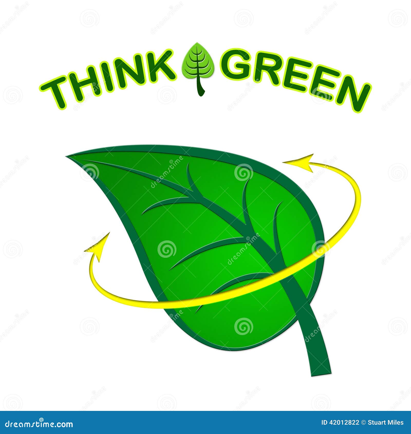 Eco Friendly Means Think about it and Conservation Stock Illustration