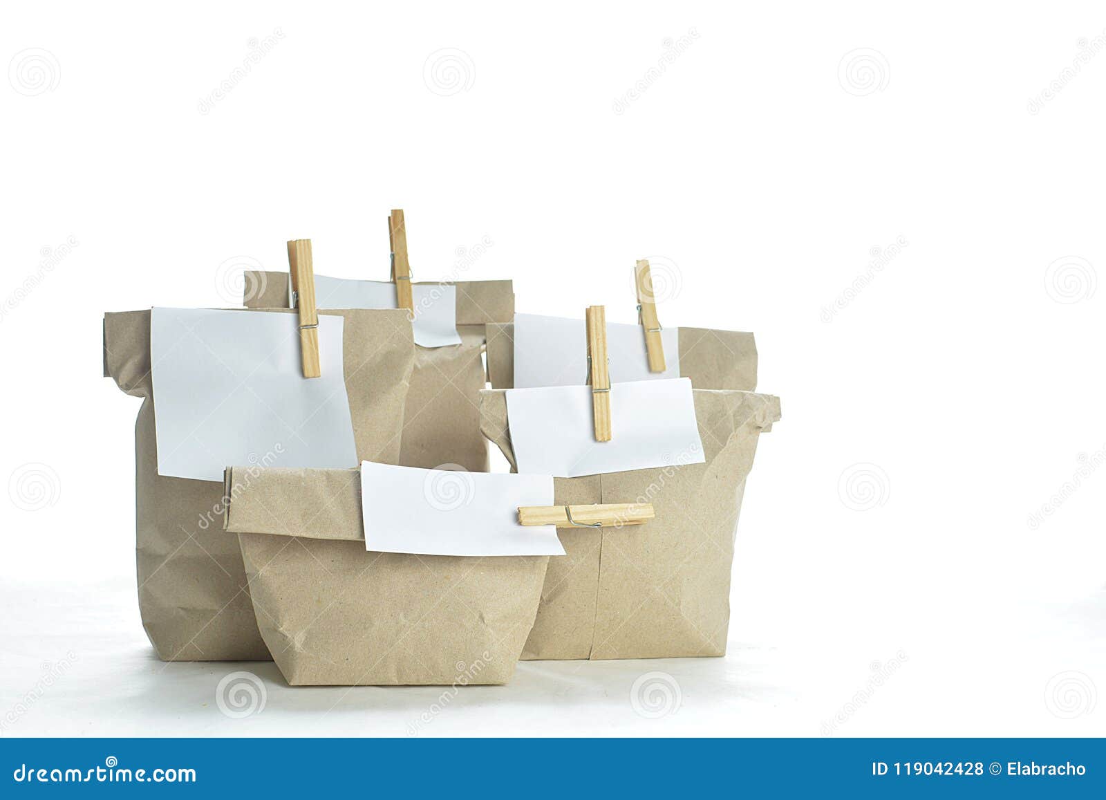 Eco Friendly Paper Bag Package for Food Stock Photo - Image of wood ...