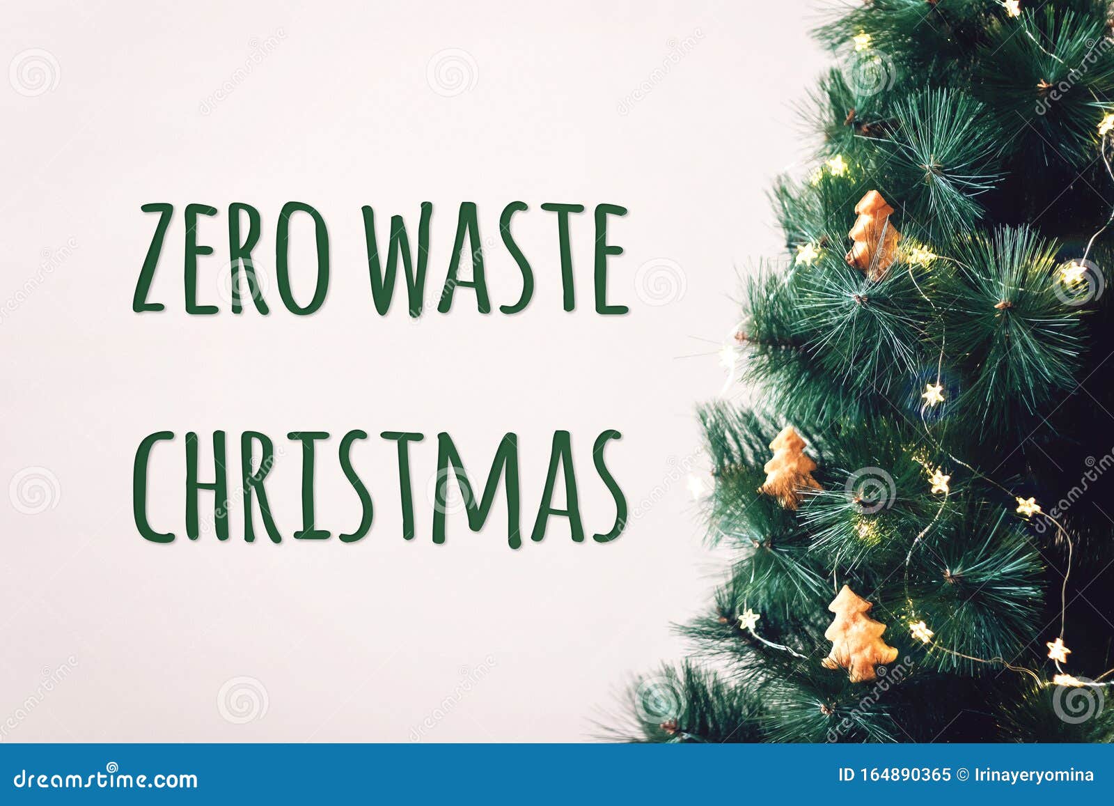 Eco Friendly and Zero Waste Christmas Banner. Christmas Fir Tree with