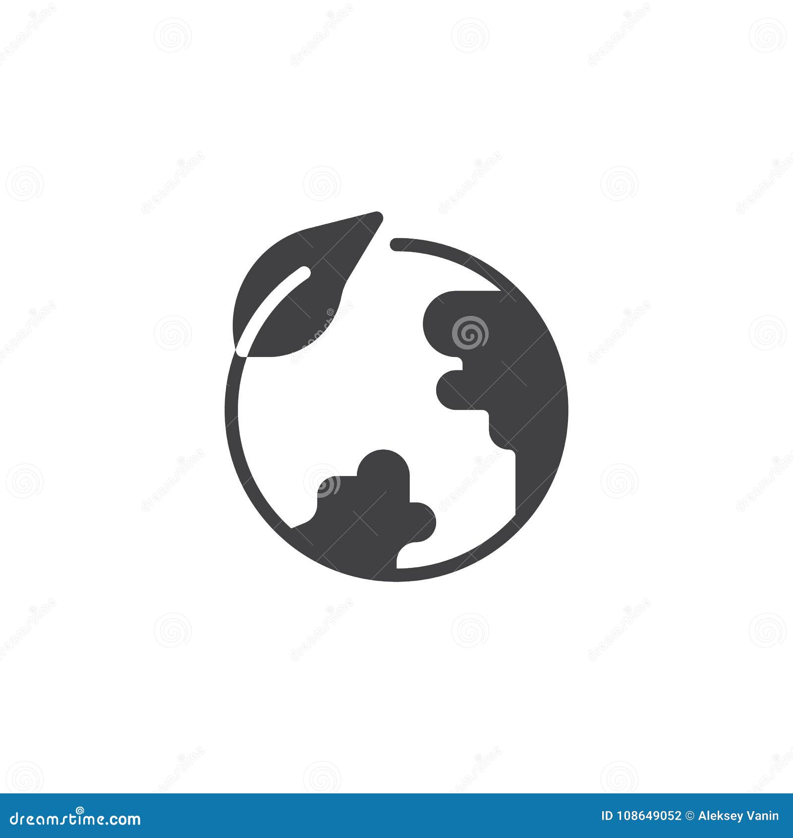 Eco globe icon vector stock vector. Illustration of leaf - 108649052