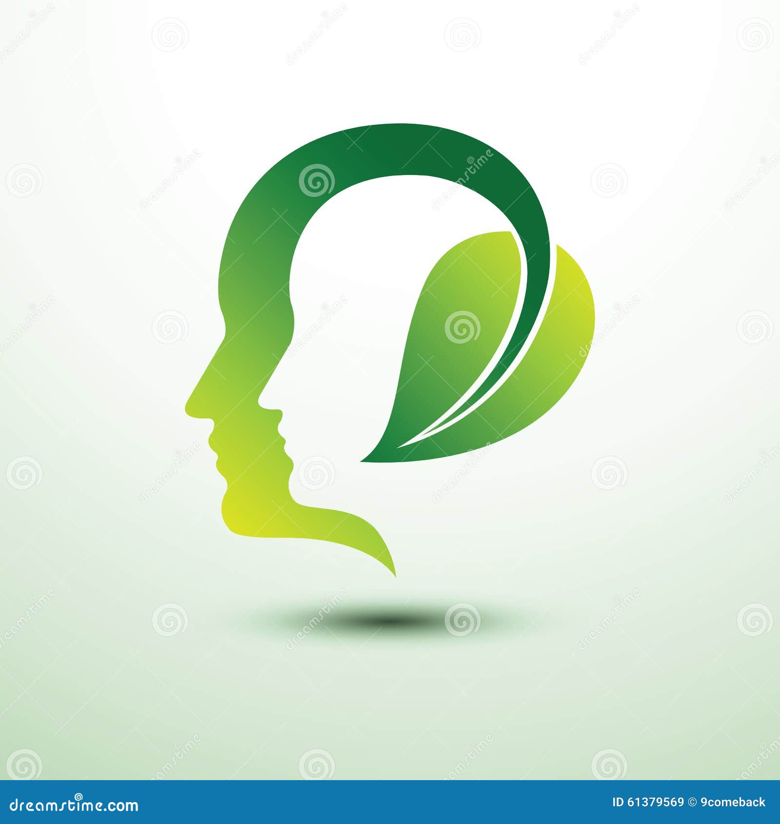 Eco head stock vector. Illustration of recycling, text 61379569
