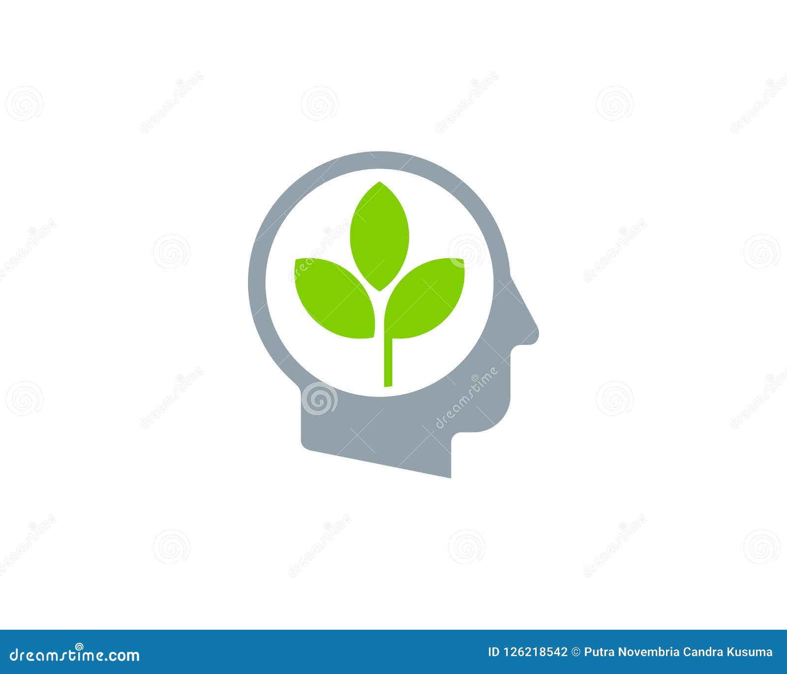 Eco Human Head Logo Icon Design Stock Vector Illustration of brain