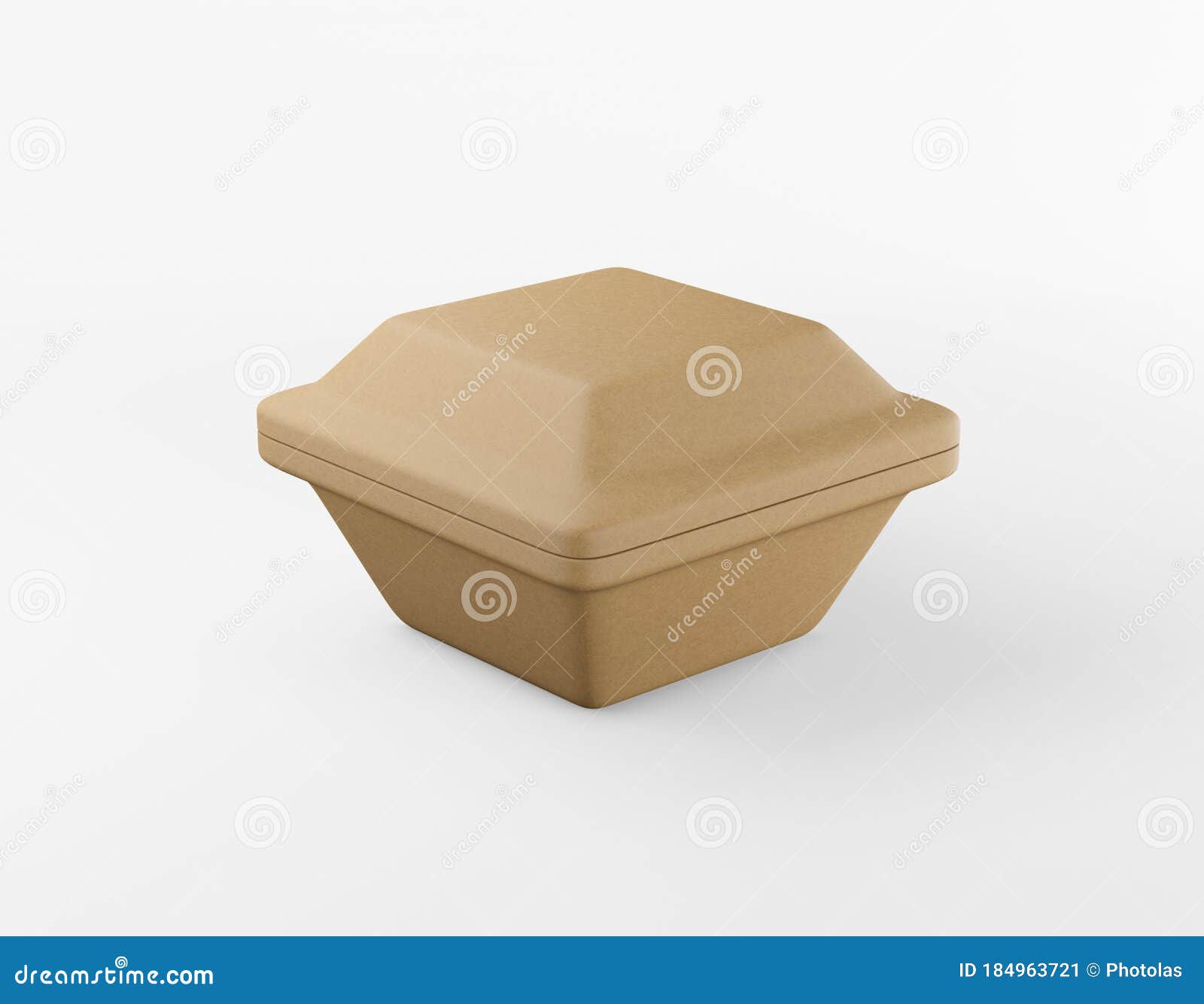 Download Eco Packaging Square Box Kraft Paper Mockup On White Background. Cardboard Brown Container Eco ...