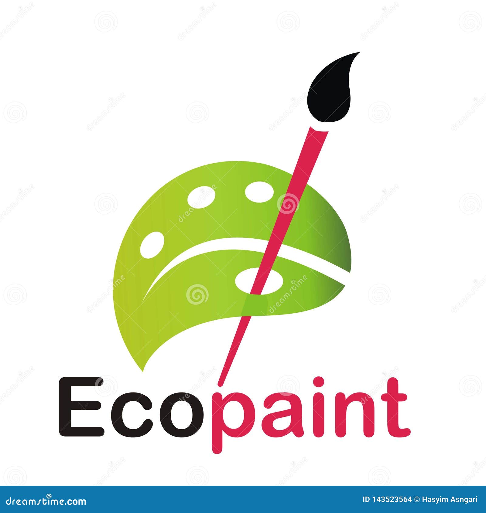 Eco Paint Design Logo Template Stock Illustration Illustration of