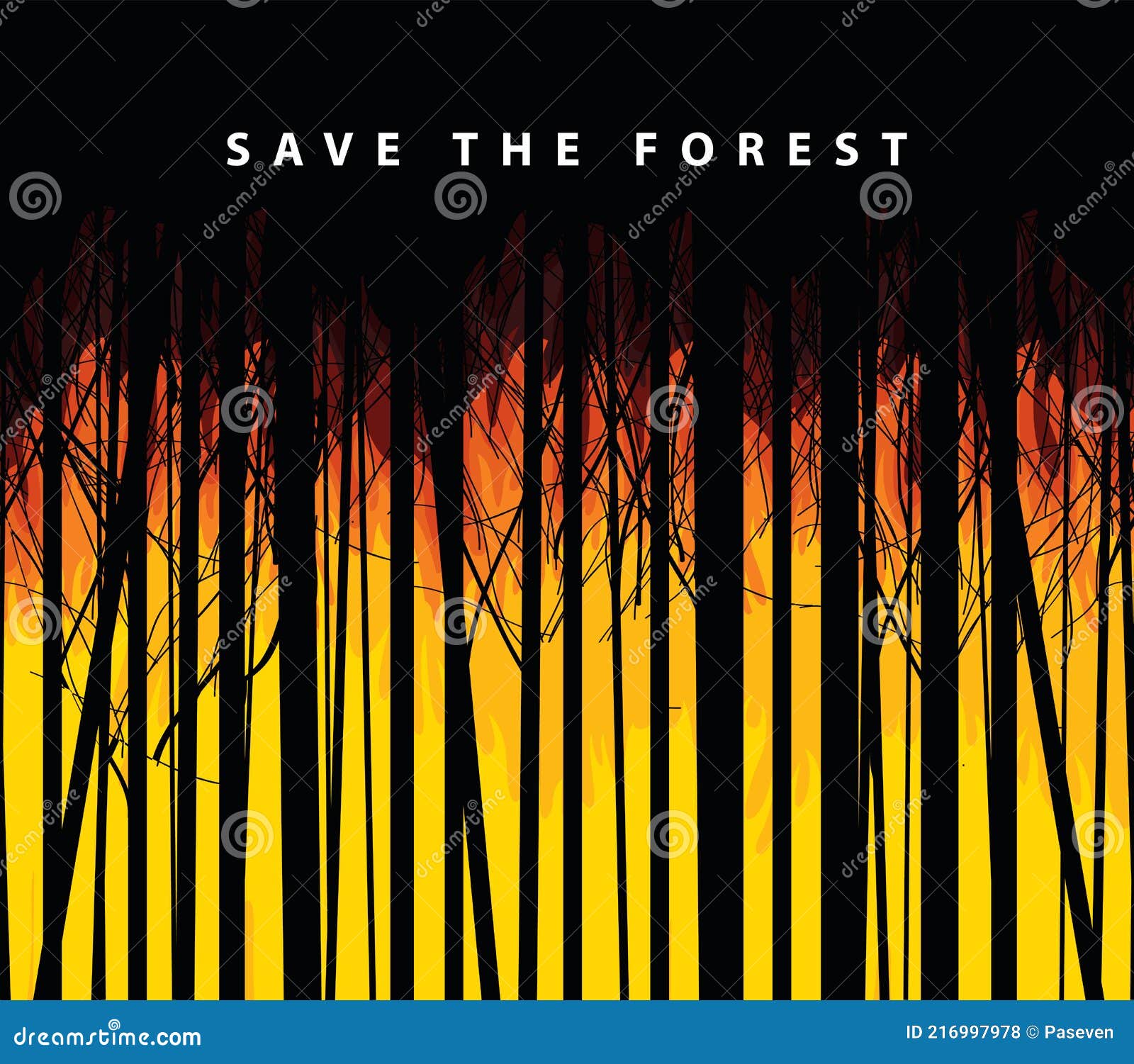 eco poster on theme forest fires. save the forest