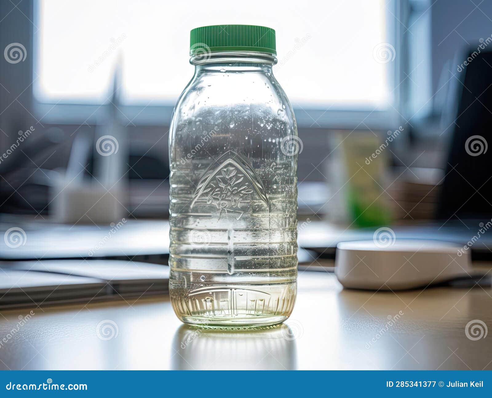 Eco Water Bottle on Office Desk Stock Illustration Illustration of