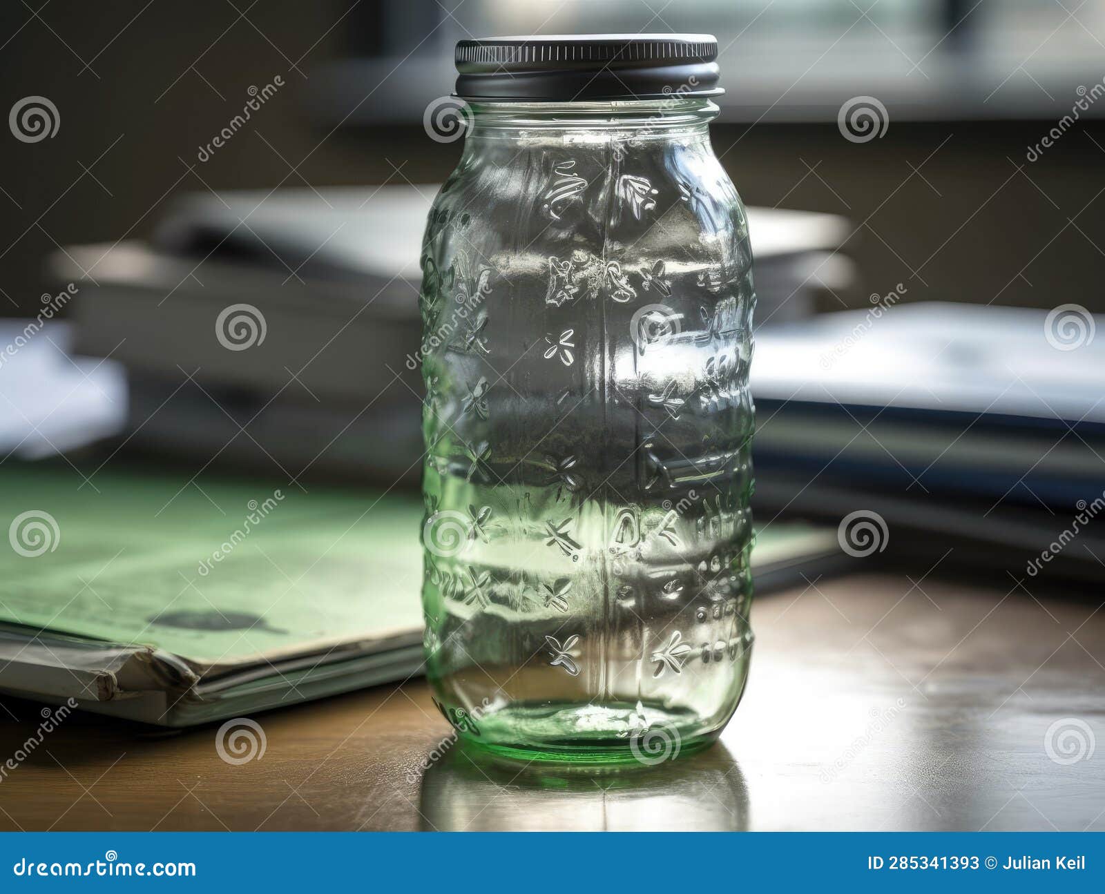 Eco Water Bottle on Office Desk Stock Illustration Illustration of