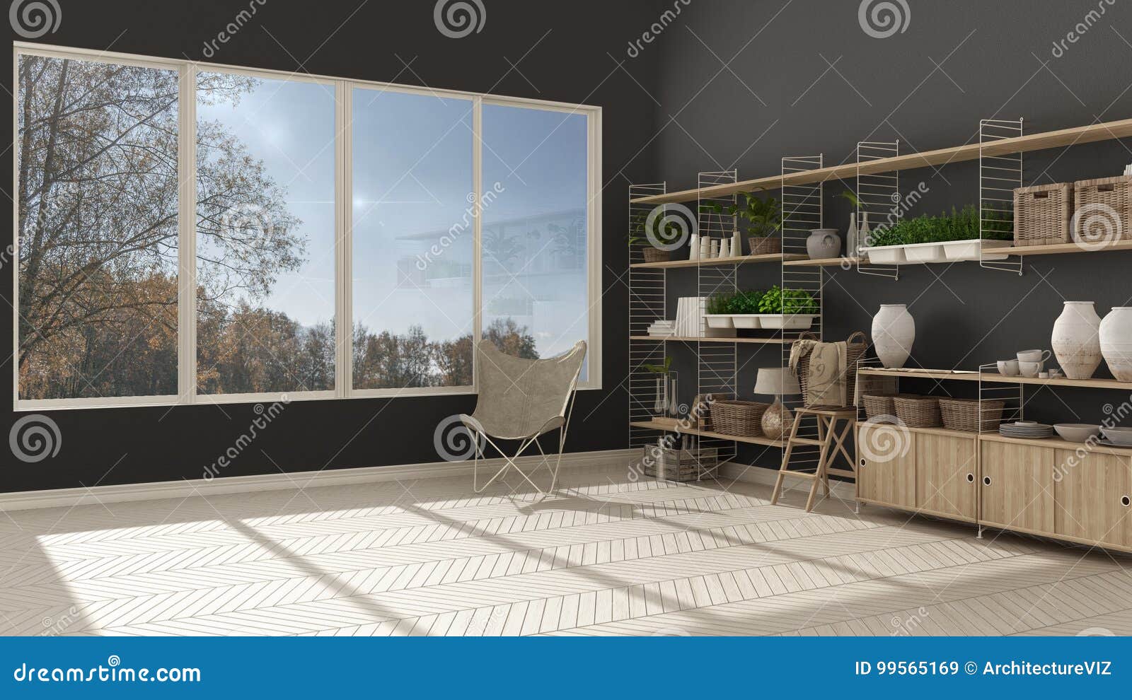 Eco White And Gray Interior Design With Wooden Bookshelf Diy