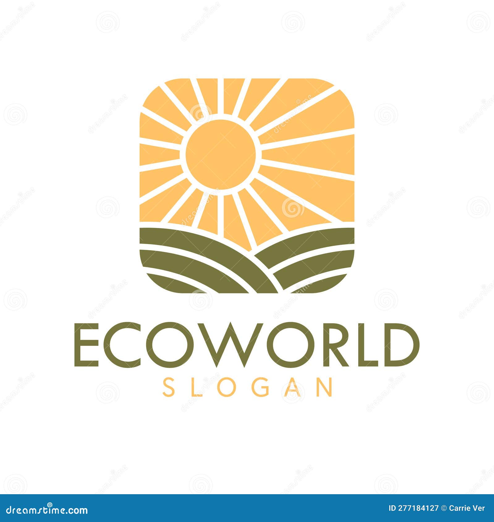 Eco World Vector Logo Design. Landscape Logotype Stock Vector