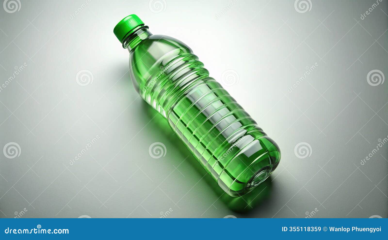 ecofriendly green plastic water bottle mockup on transparent background minimalist  for branding marketing