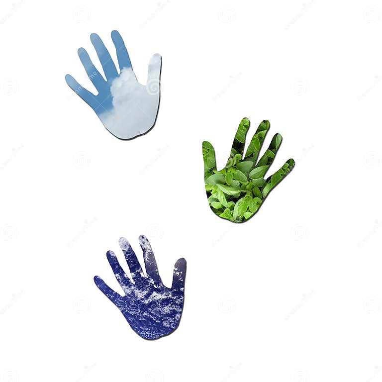 Ecological handprints stock illustration. Illustration of leaves 13190283