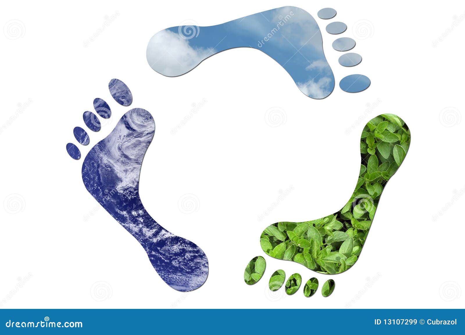 Ecological Recycle Sign in the Shape of Feet Stock Illustration