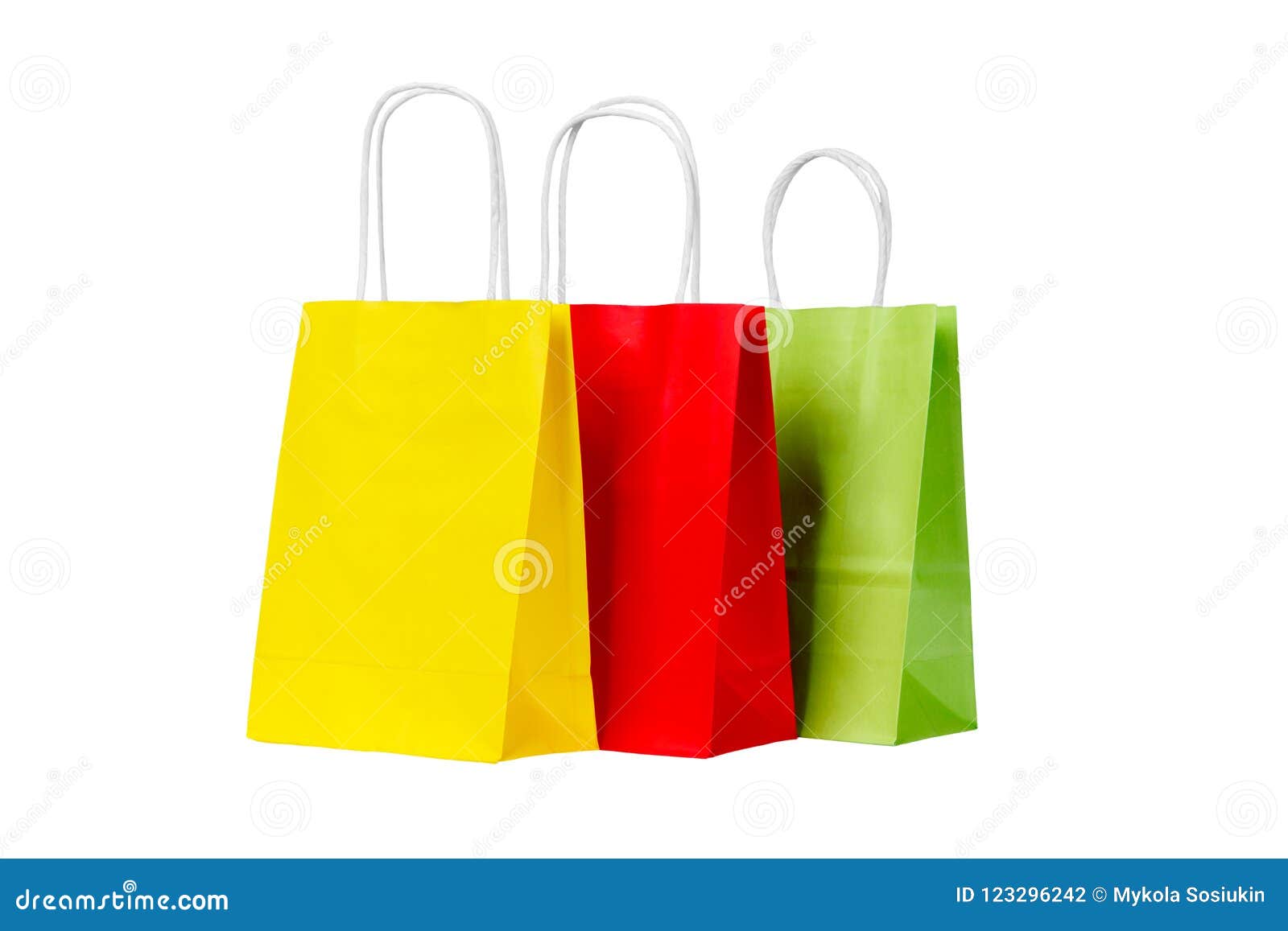 Ecological Recycling Set of Colored Paper Shopping Bags Stock Photo ...