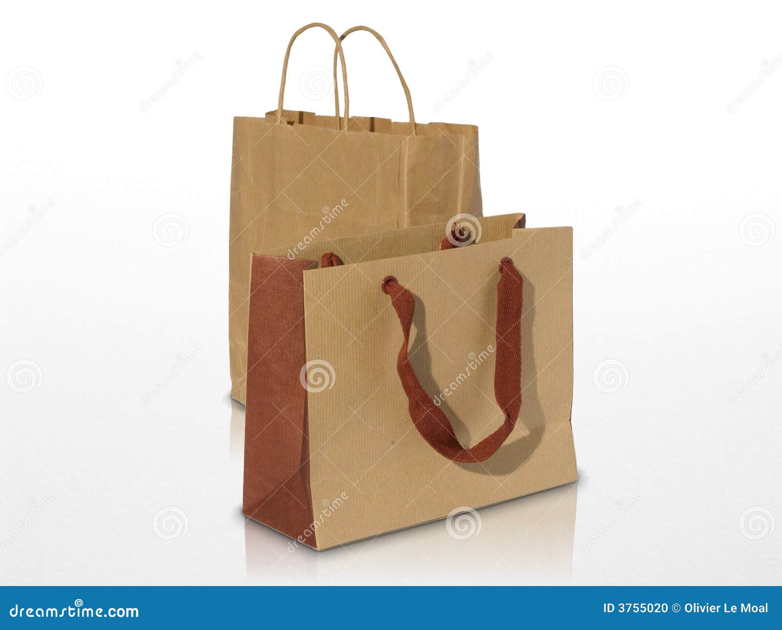 Ecological Shopping Bag with Recycled Kraft Paper Stock Photo - Image ...