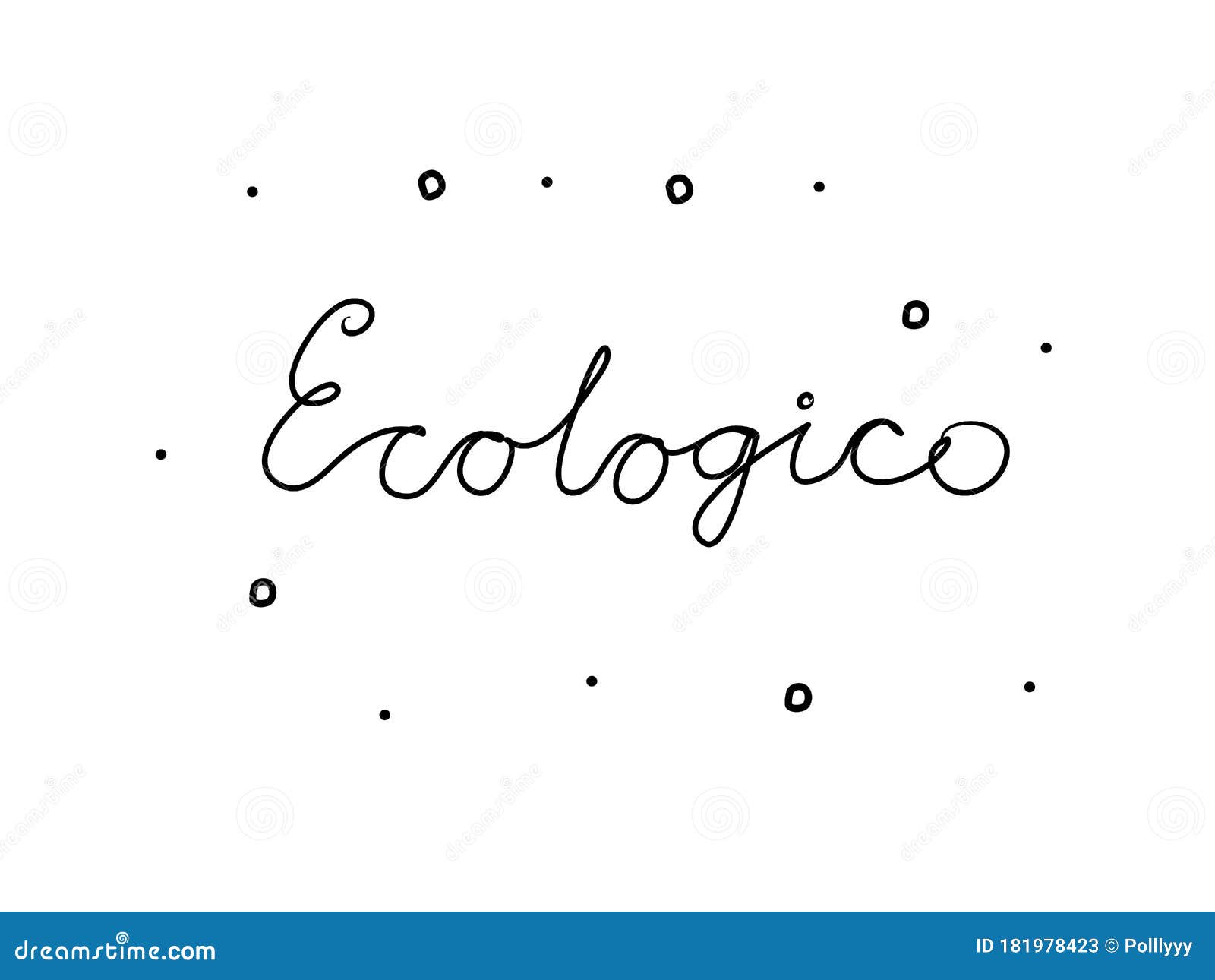 ecologico phrase handwritten with a calligraphy brush. ecological in italian. modern brush calligraphy.  word black