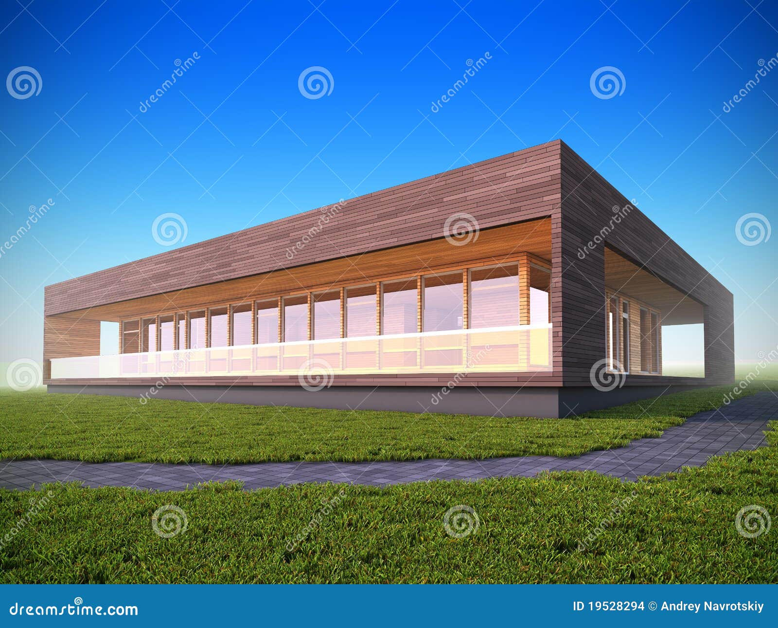 Ecologisch modern houten huis. stock afbeeldingen afbeelding ...