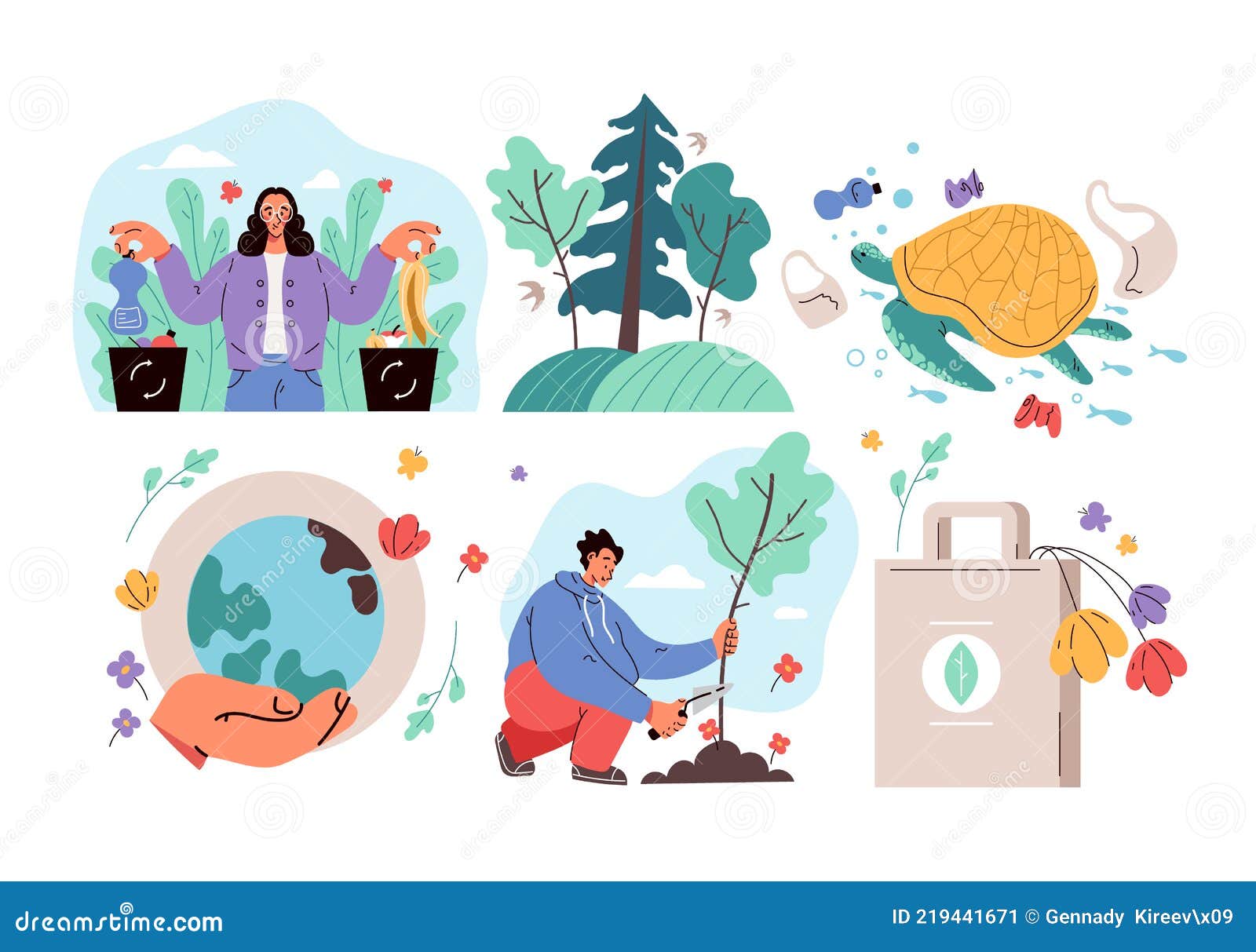 Ecology Environment Save Protection Planet Earth Day Ecological Problems  Concept. Vector Flat Cartoon Modern Style Graphic Illustr Stock Vector -  Illustration of environmental, ecological: 219441671