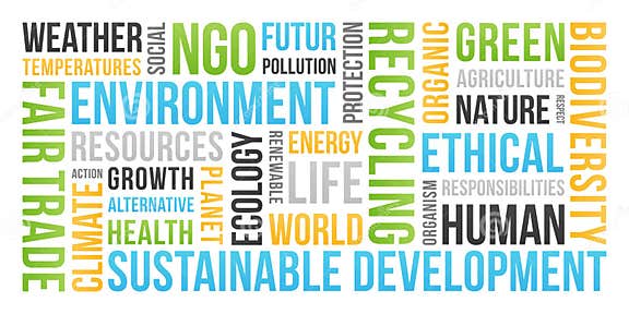 Ecology, Environment, Sustainable Development - Word Cloud Stock Photo ...